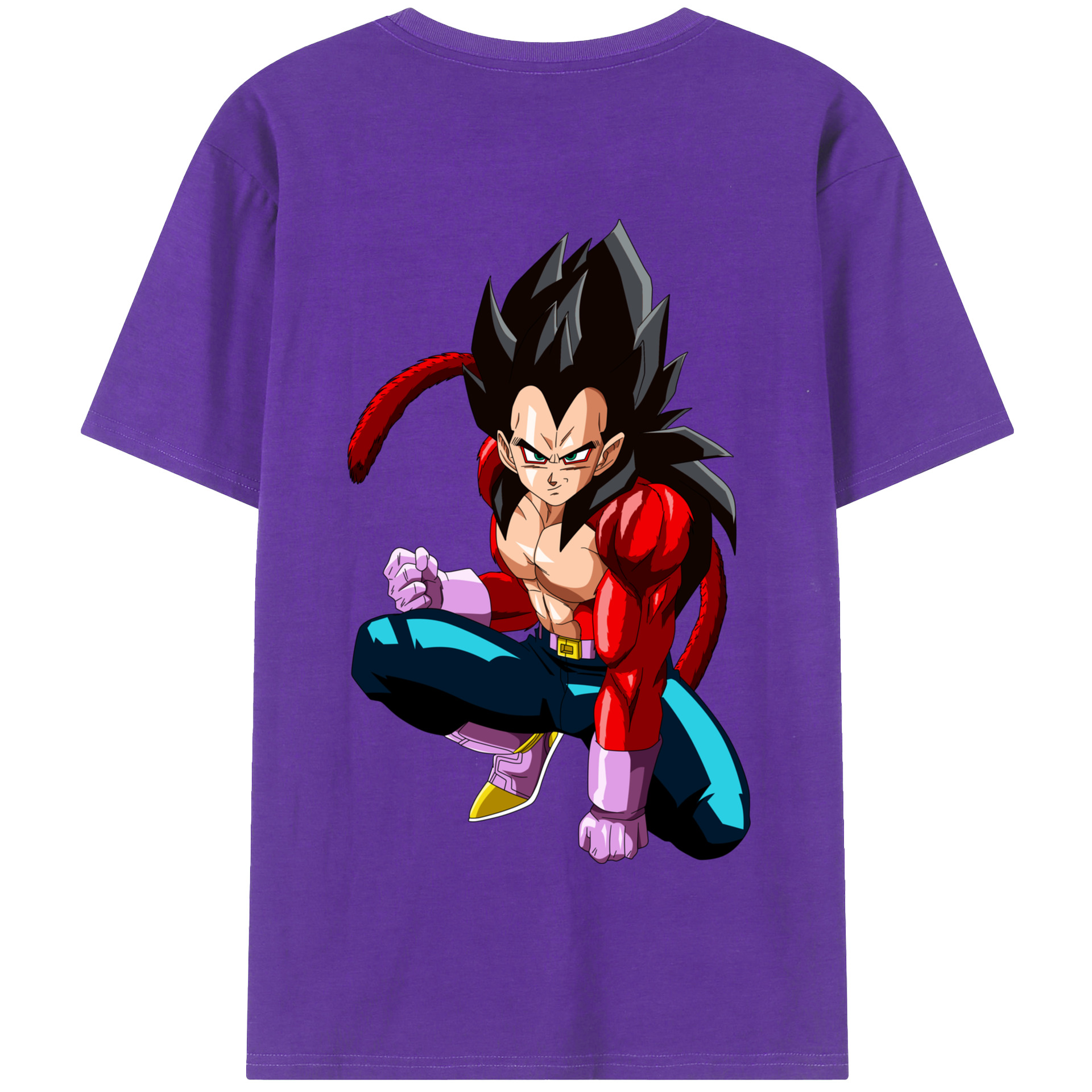 （画像用） ドラゴンボール ベジータ四世（Bejīta Yonsei）DRAGON BALL Vegeta IV 綿100％半袖Tシャツ（背面プリント）
