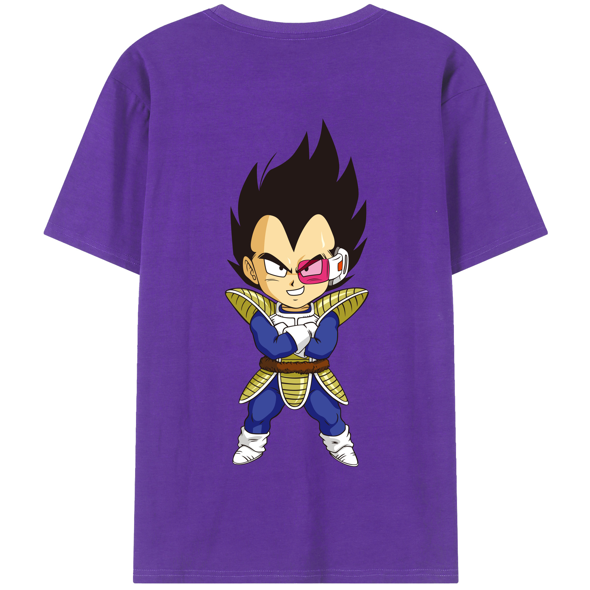 （画像用） ドラゴンボール ベジータ四世（Bejīta Yonsei）DRAGON BALL Vegeta IV 綿100％半袖Tシャツ（背面プリント）