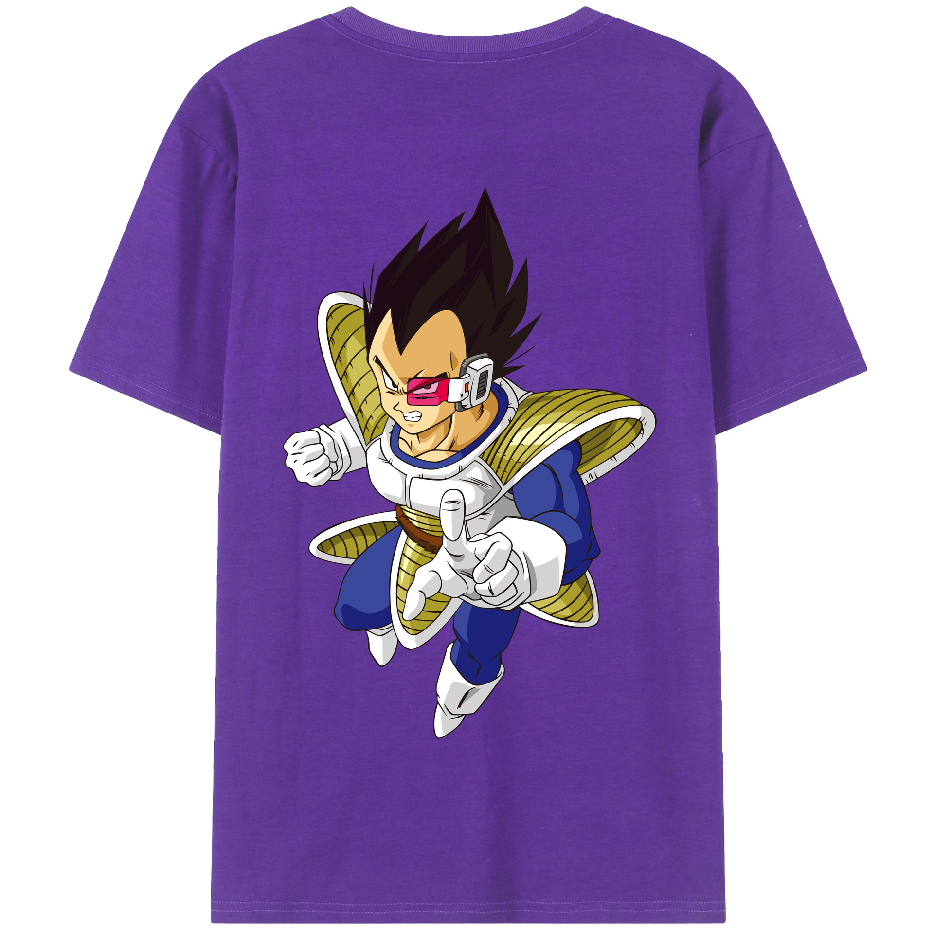 （画像用） ドラゴンボール ベジータ四世（Bejīta Yonsei）DRAGON BALL Vegeta IV 綿100％半袖Tシャツ（背面プリント）