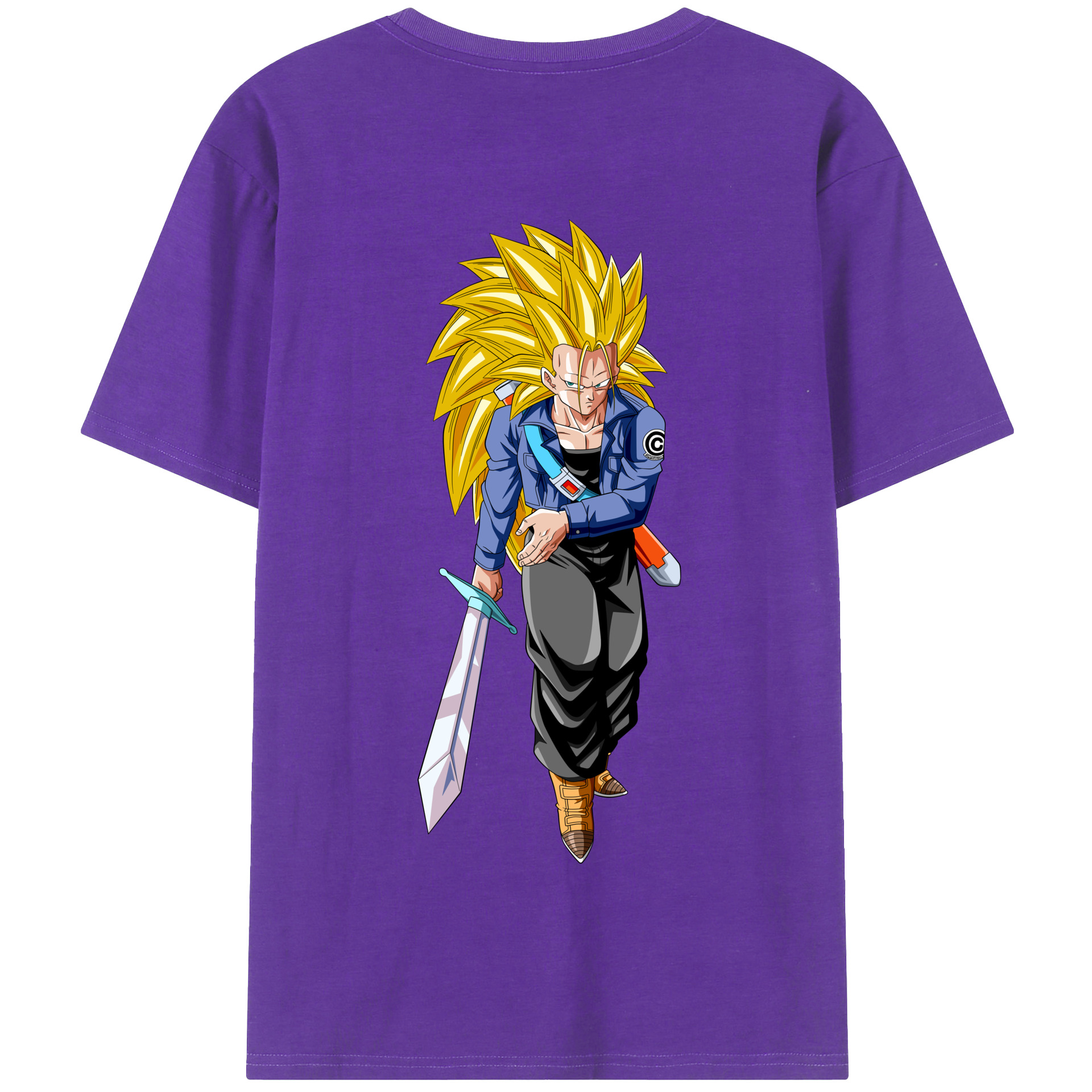 （画像用） ドラゴンボール トランクス（Torankusu）DRAGON BALL Trunks 綿100％半袖Tシャツ（背面プリント）
