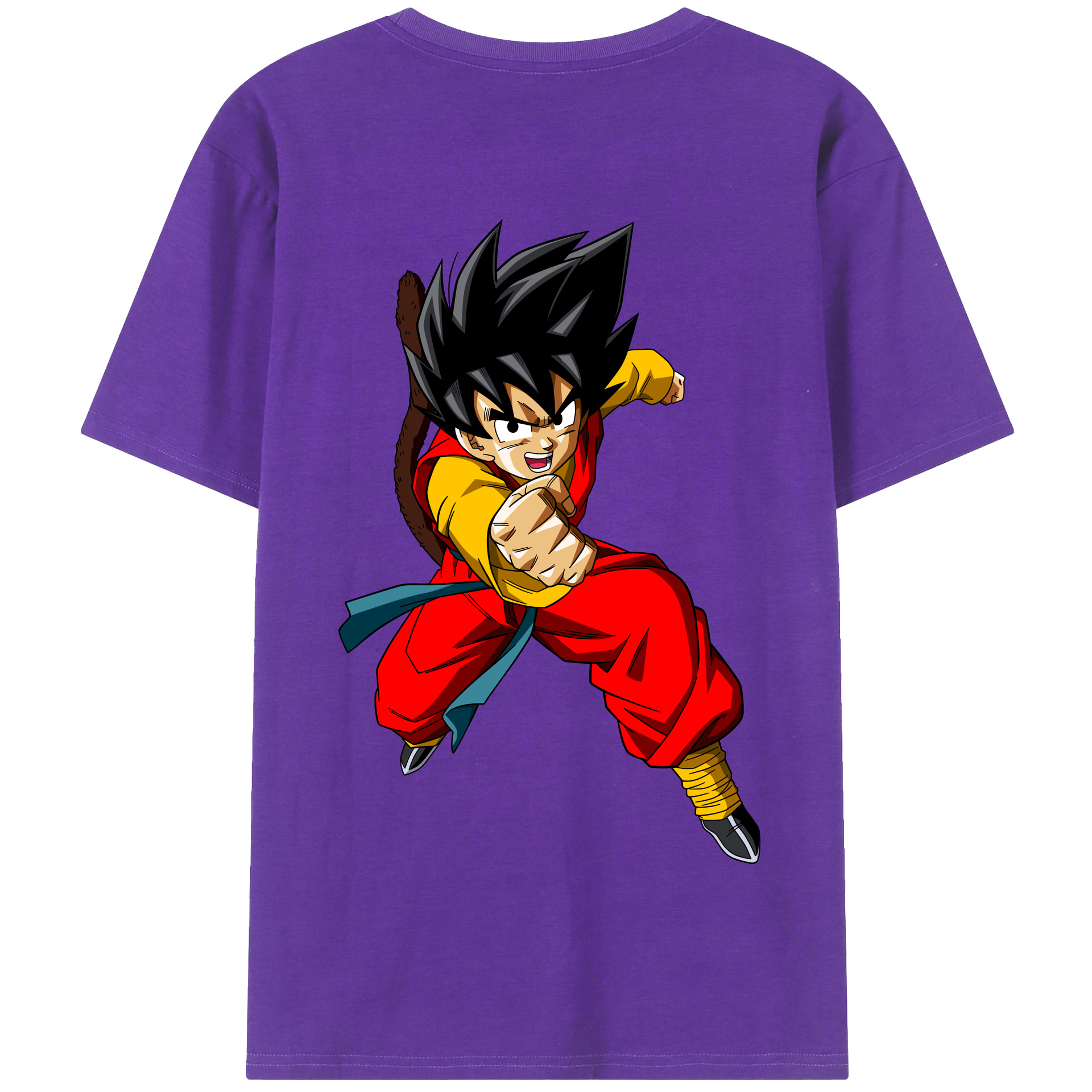（画像用） ドラゴンボール 孫悟空（そん ごくう）Son Goku カカロット DRAGON BALL Kakarotto 綿100％半袖Tシャツ（背面プリント）