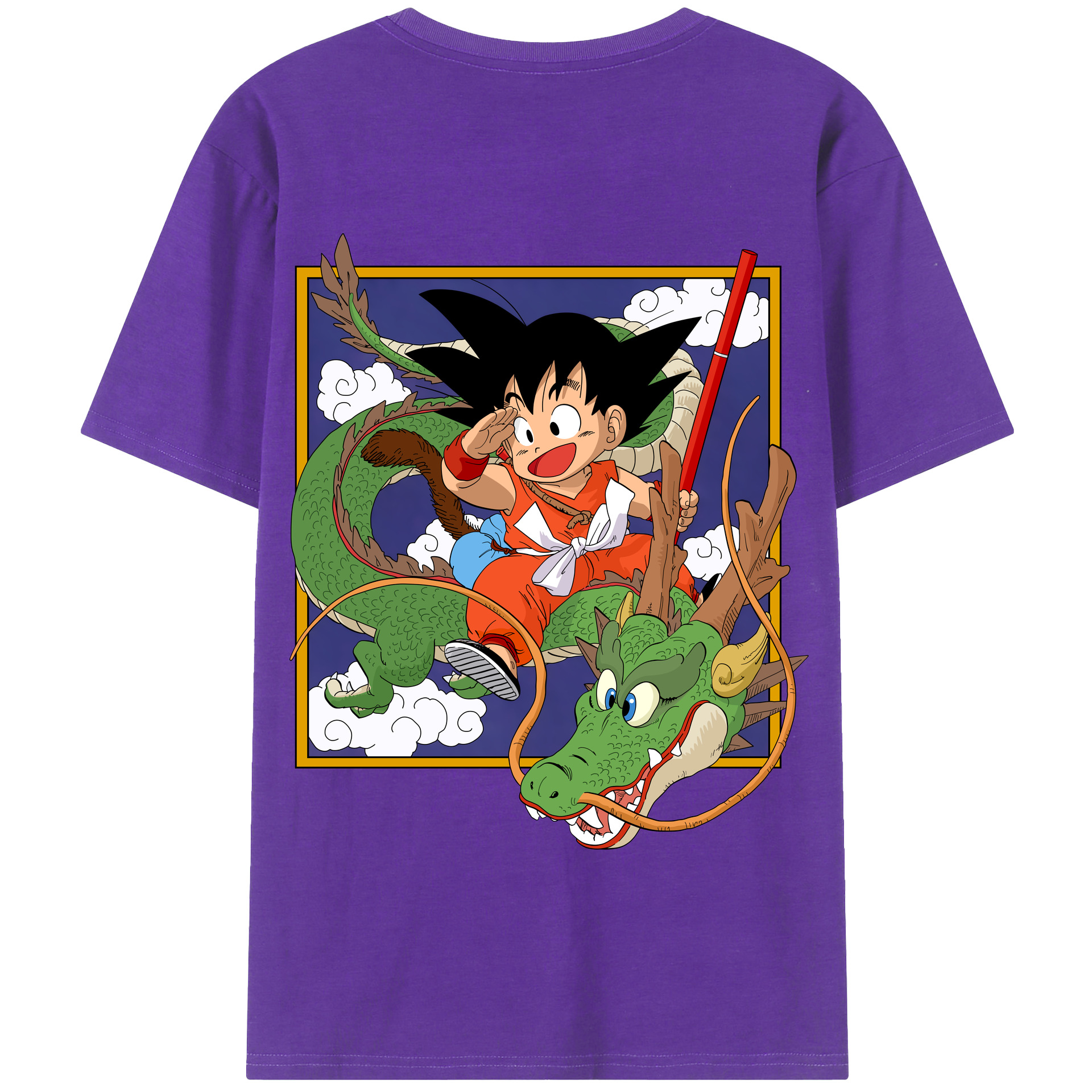 （画像用） ドラゴンボール 孫悟空（そん ごくう）Son Goku カカロット DRAGON BALL Kakarotto 綿100％半袖Tシャツ（背面プリント）