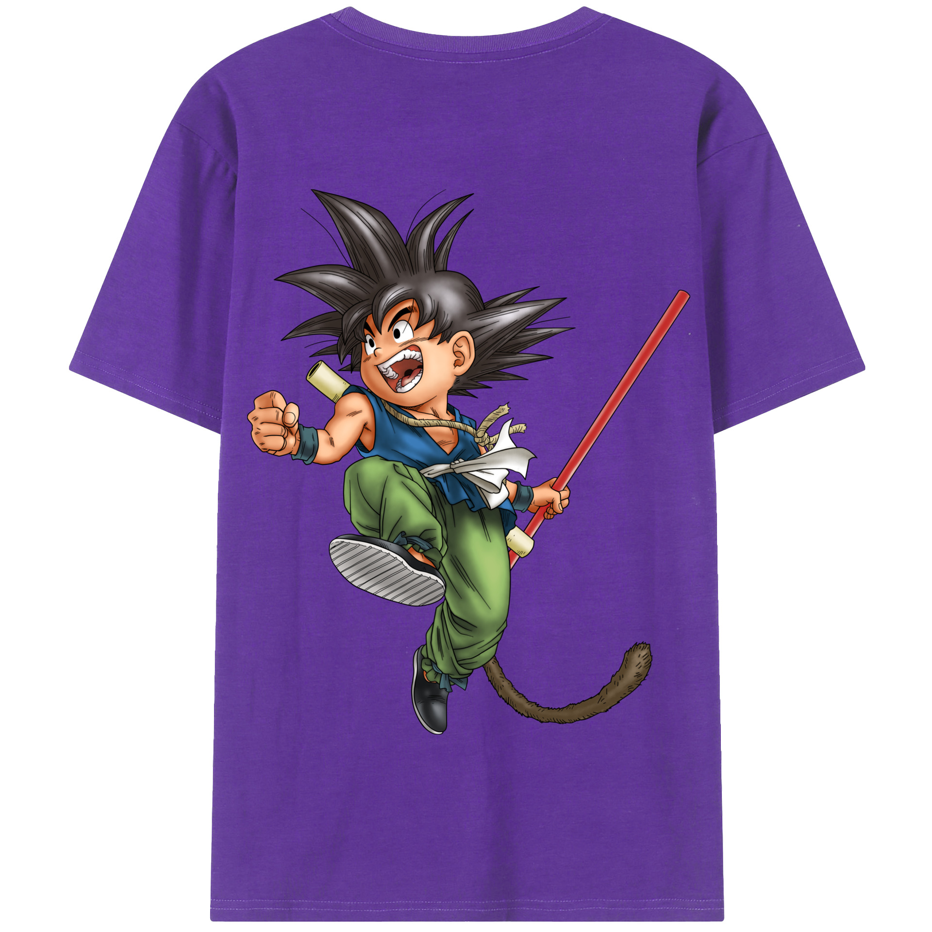 （画像用） ドラゴンボール 孫悟空（そん ごくう）Son Goku カカロット DRAGON BALL Kakarotto 綿100％半袖Tシャツ（背面プリント）