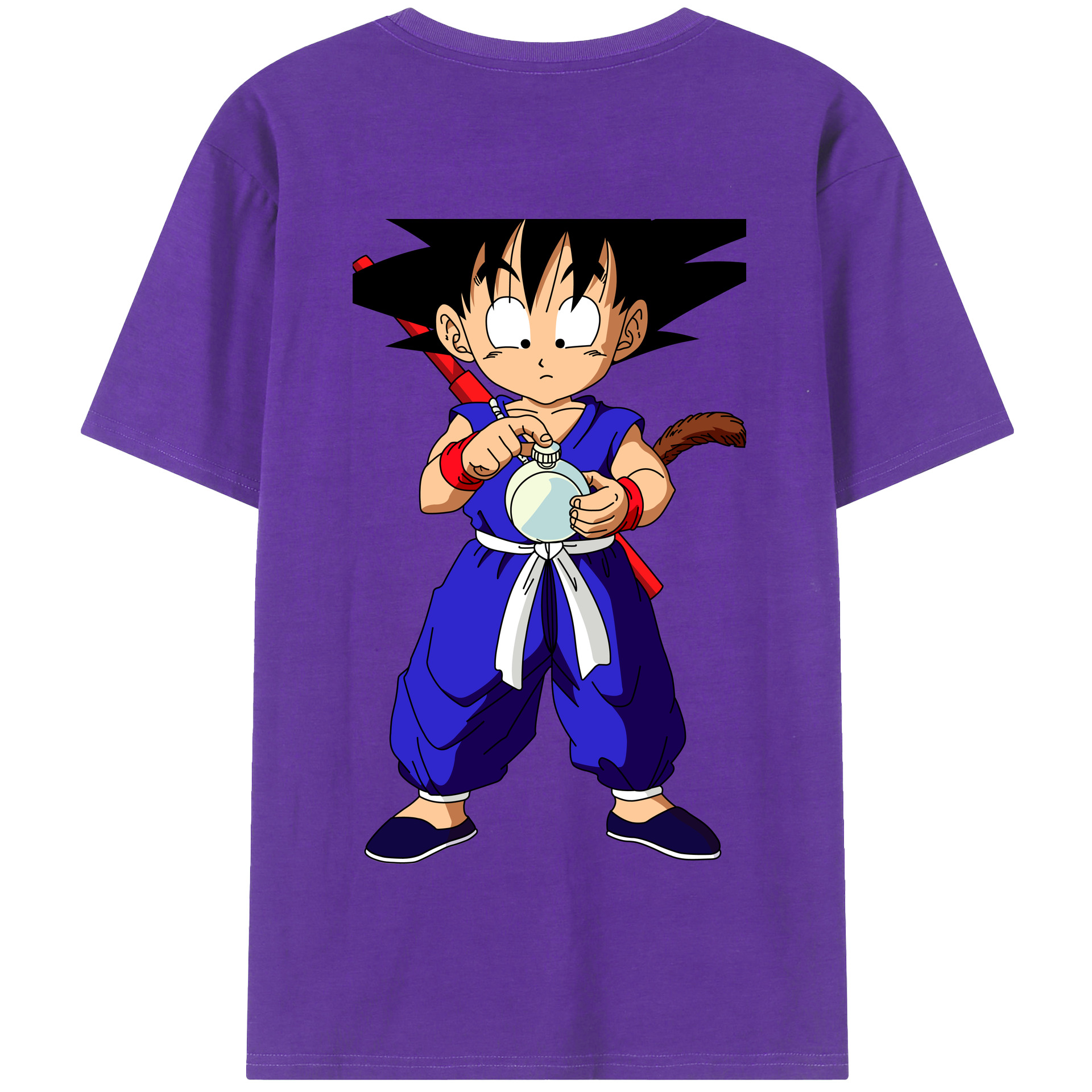 （画像用） ドラゴンボール 孫悟空（そん ごくう）Son Goku カカロット DRAGON BALL Kakarotto 綿100％半袖Tシャツ（背面プリント）