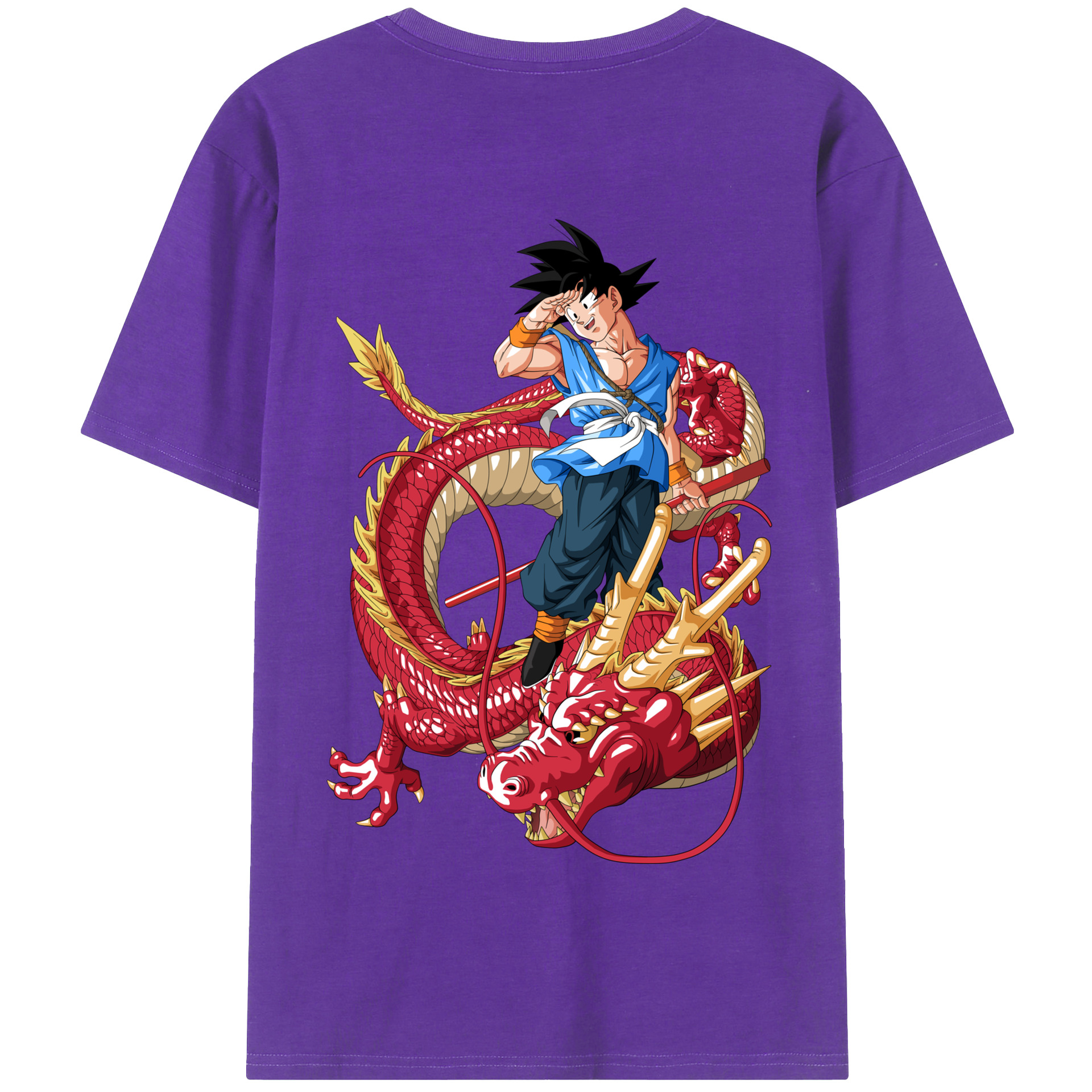 （画像用） ドラゴンボール 孫悟空（そん ごくう）Son Goku カカロット DRAGON BALL Kakarotto 綿100％半袖Tシャツ（背面プリント）