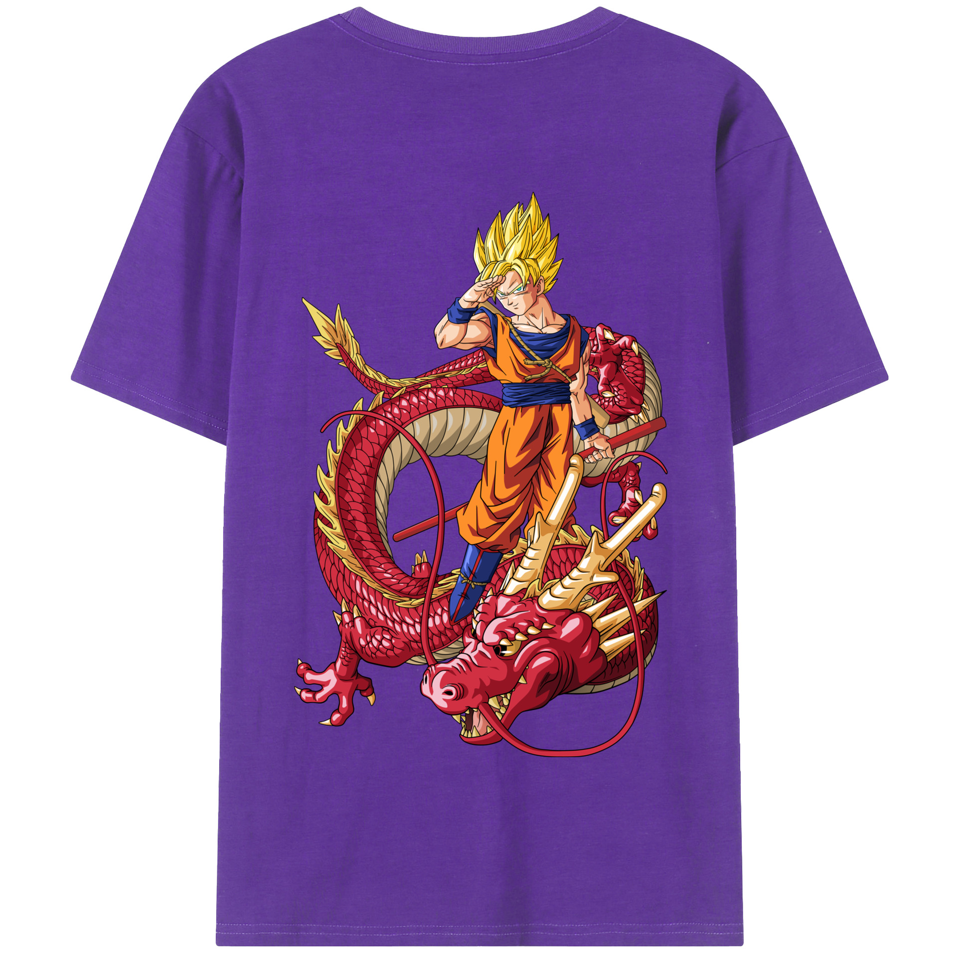（画像用） ドラゴンボール 孫悟空（そん ごくう）Son Goku カカロット DRAGON BALL Kakarotto 綿100％半袖Tシャツ（背面プリント）