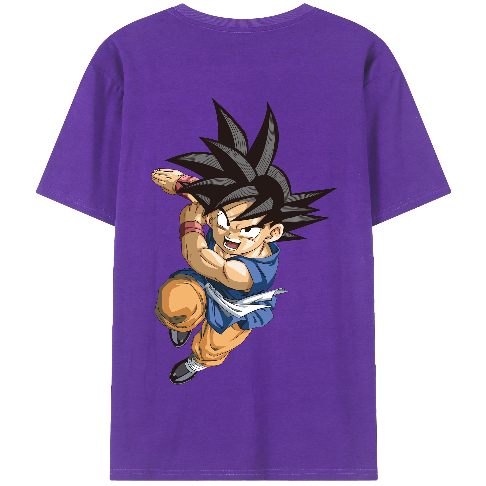 （画像用） ドラゴンボール 孫悟空（そん ごくう）Son Goku カカロット DRAGON BALL Kakarotto 綿100％半袖Tシャツ（背面プリント）
