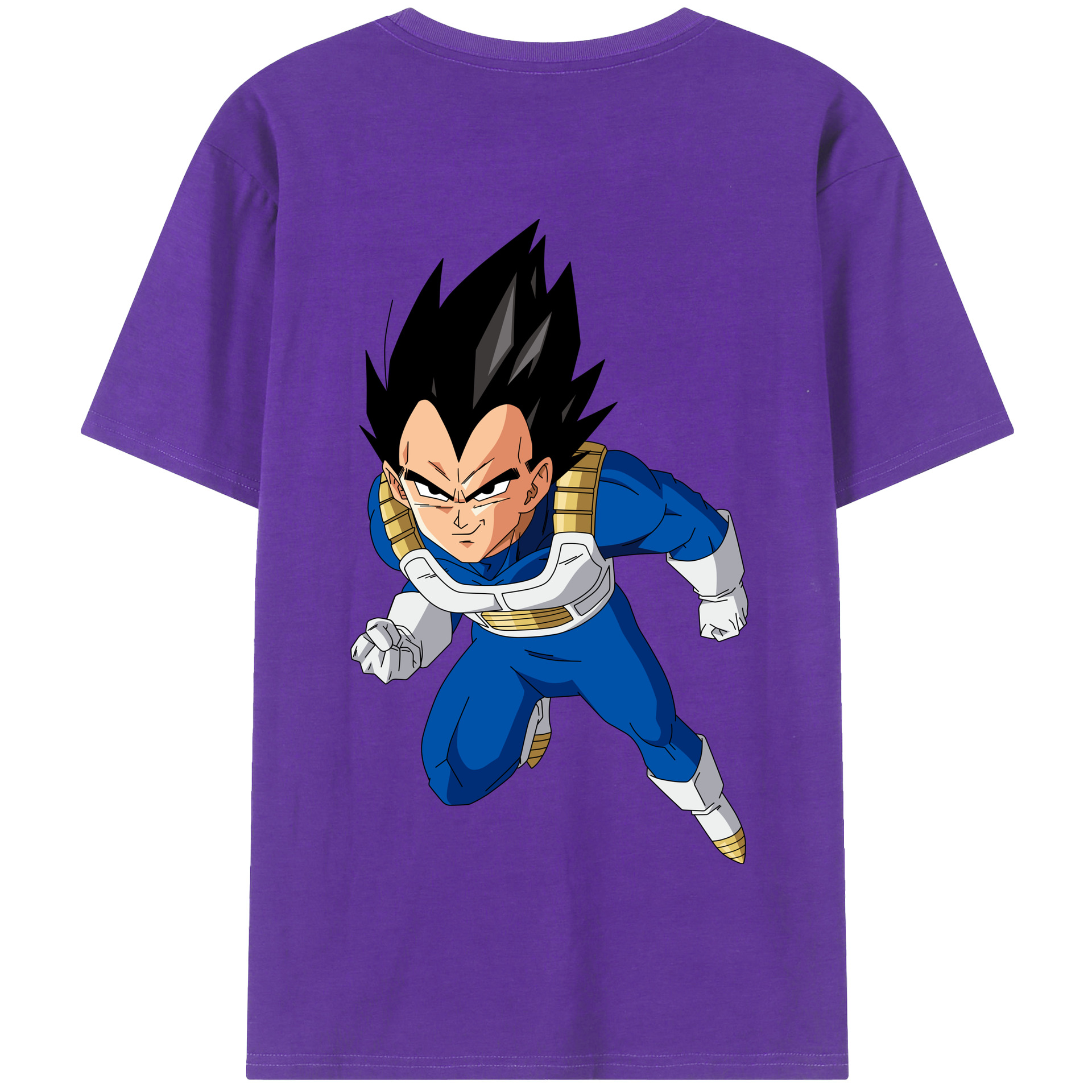 （画像用） ドラゴンボール ベジータ四世（Bejīta Yonsei）DRAGON BALL Vegeta IV 綿100％半袖Tシャツ（背面プリント）