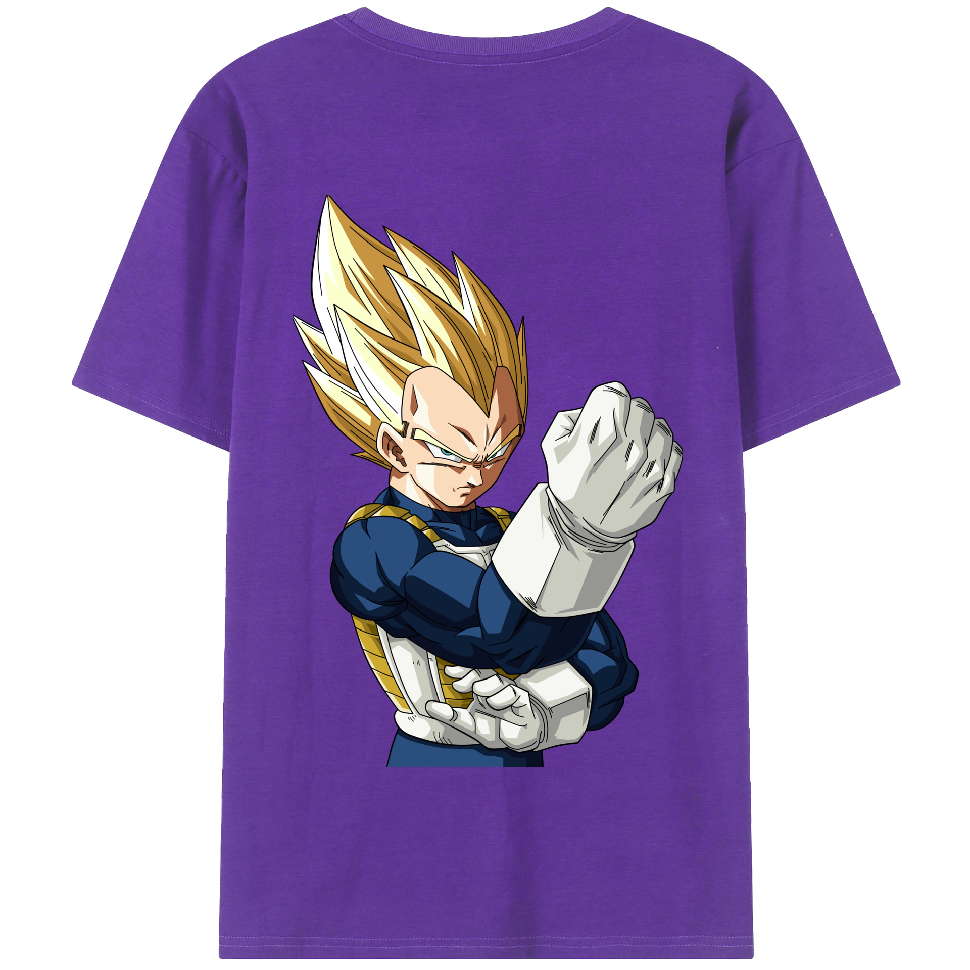 （画像用） ドラゴンボール ベジータ四世（Bejīta Yonsei）DRAGON BALL Vegeta IV 綿100％半袖Tシャツ（背面プリント）