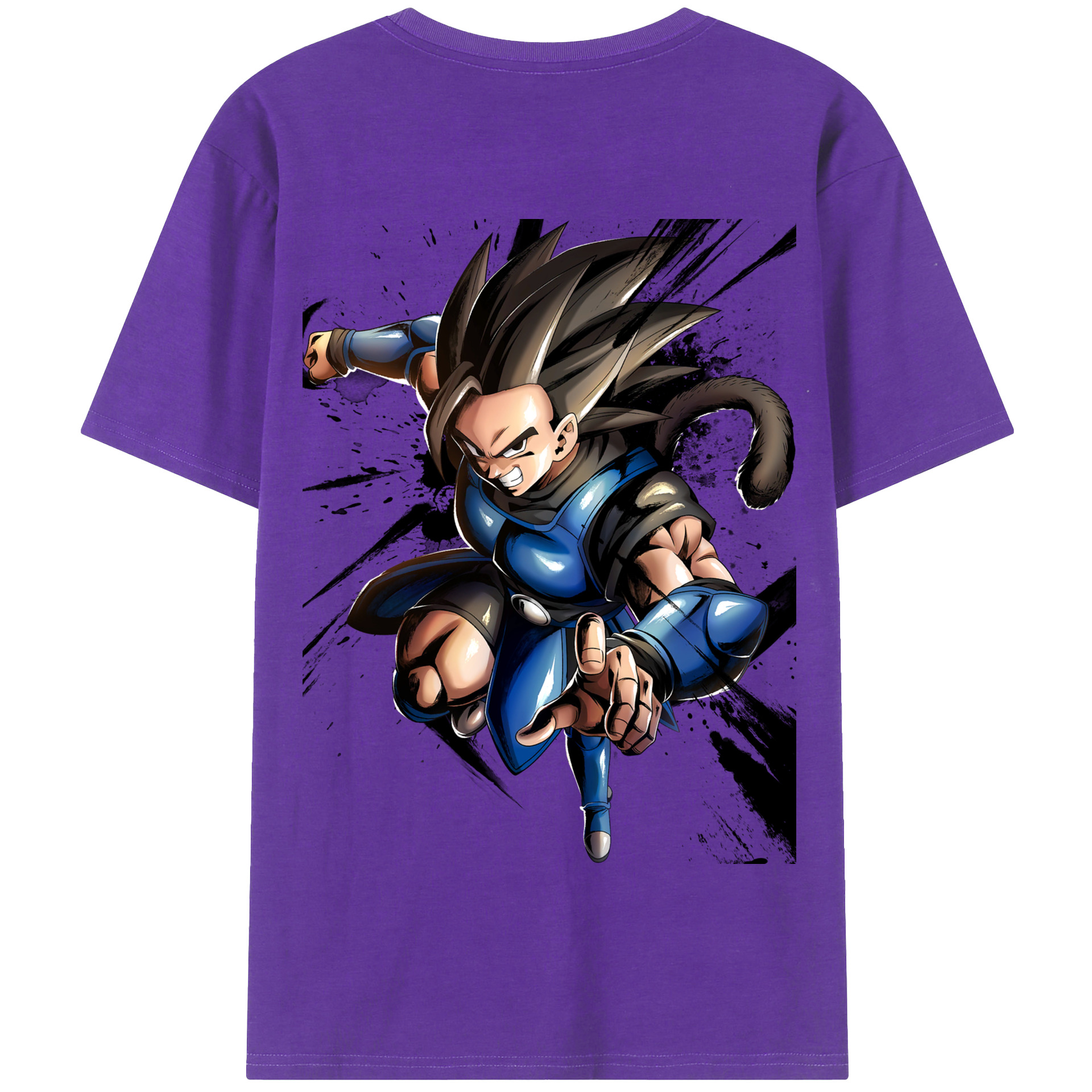 （画像用） ドラゴンボール ベジータ四世（Bejīta Yonsei）DRAGON BALL Vegeta IV 綿100％半袖Tシャツ（背面プリント）