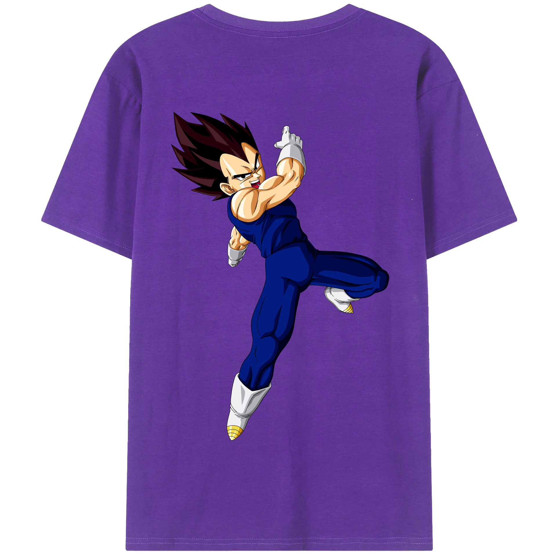 （画像用） ドラゴンボール ベジータ四世（Bejīta Yonsei）DRAGON BALL Vegeta IV 綿100％半袖Tシャツ（背面プリント）