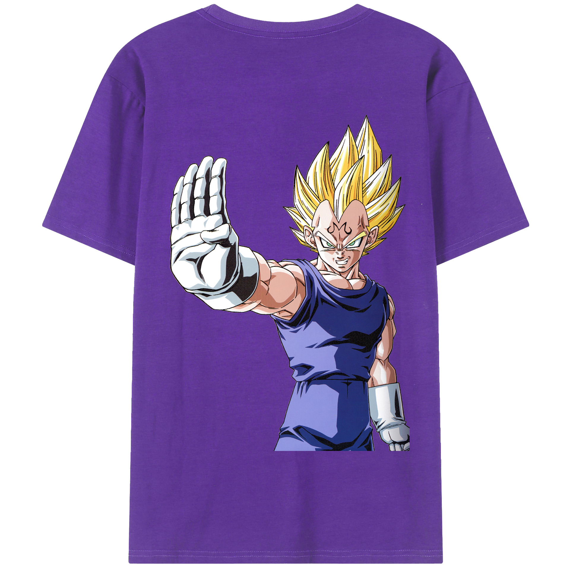 （画像用） ドラゴンボール ベジータ四世（Bejīta Yonsei）DRAGON BALL Vegeta IV 綿100％半袖Tシャツ（背面プリント）