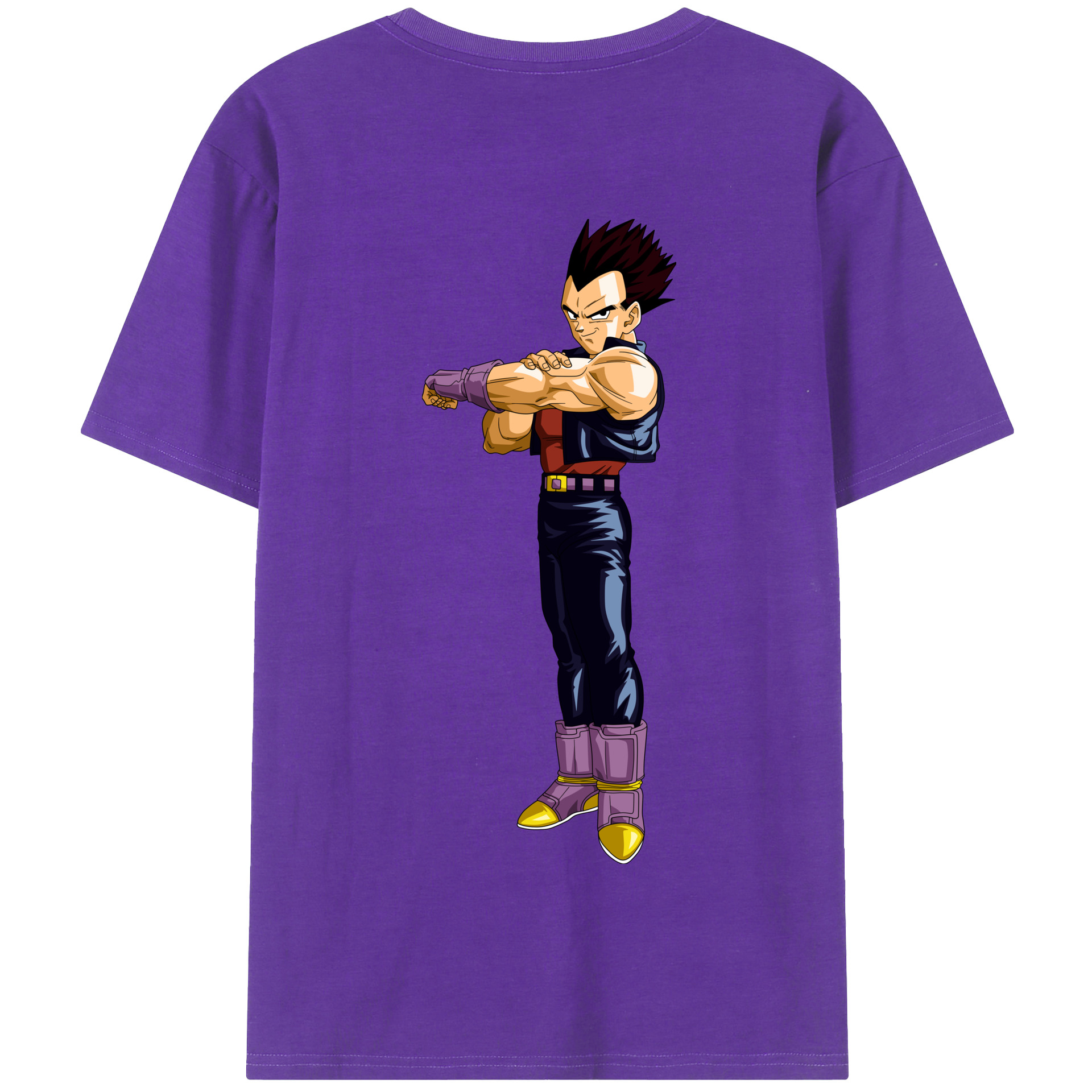 （画像用） ドラゴンボール ベジータ四世（Bejīta Yonsei）DRAGON BALL Vegeta IV 綿100％半袖Tシャツ（背面プリント）