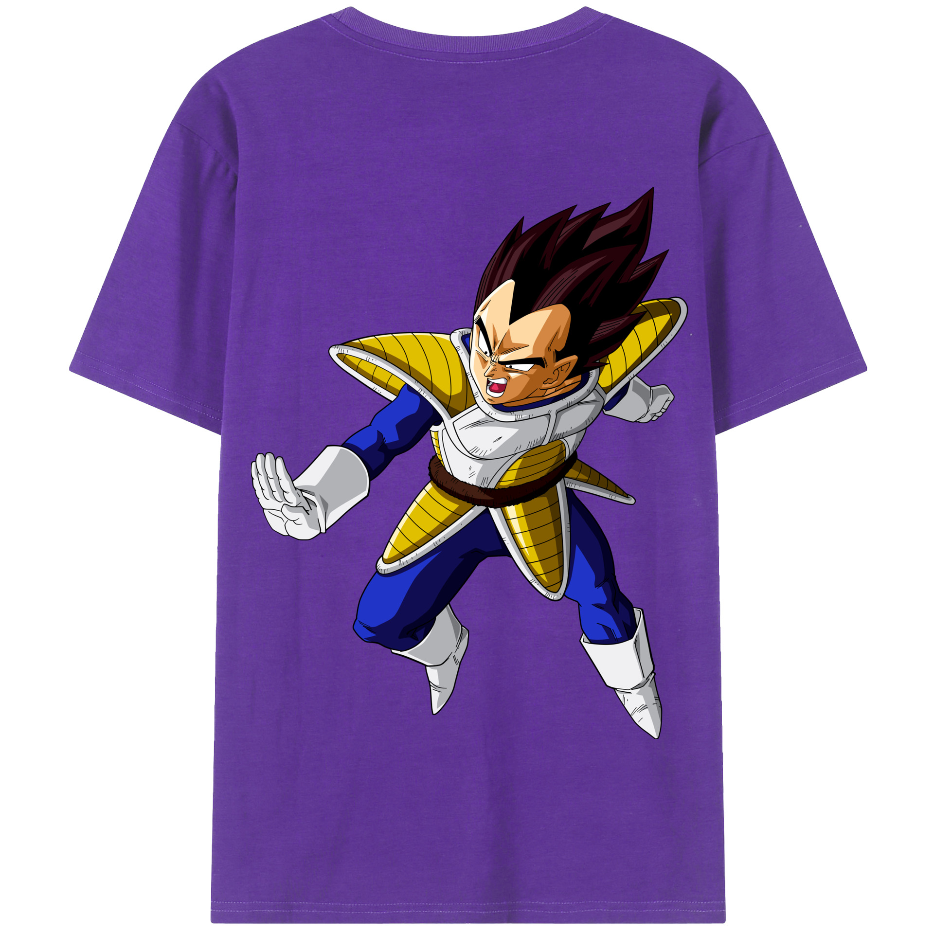 （画像用） ドラゴンボール ベジータ四世（Bejīta Yonsei）DRAGON BALL Vegeta IV 綿100％半袖Tシャツ（背面プリント）