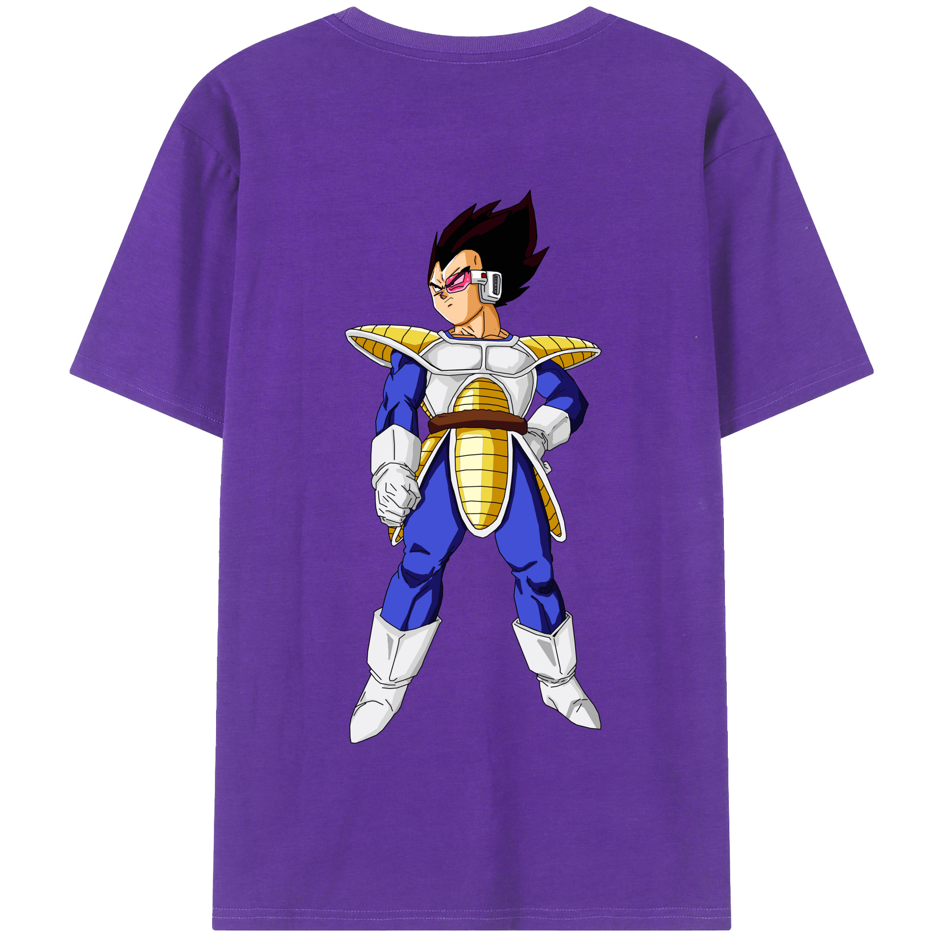 （画像用） ドラゴンボール ベジータ四世（Bejīta Yonsei）DRAGON BALL Vegeta IV 綿100％半袖Tシャツ（背面プリント）