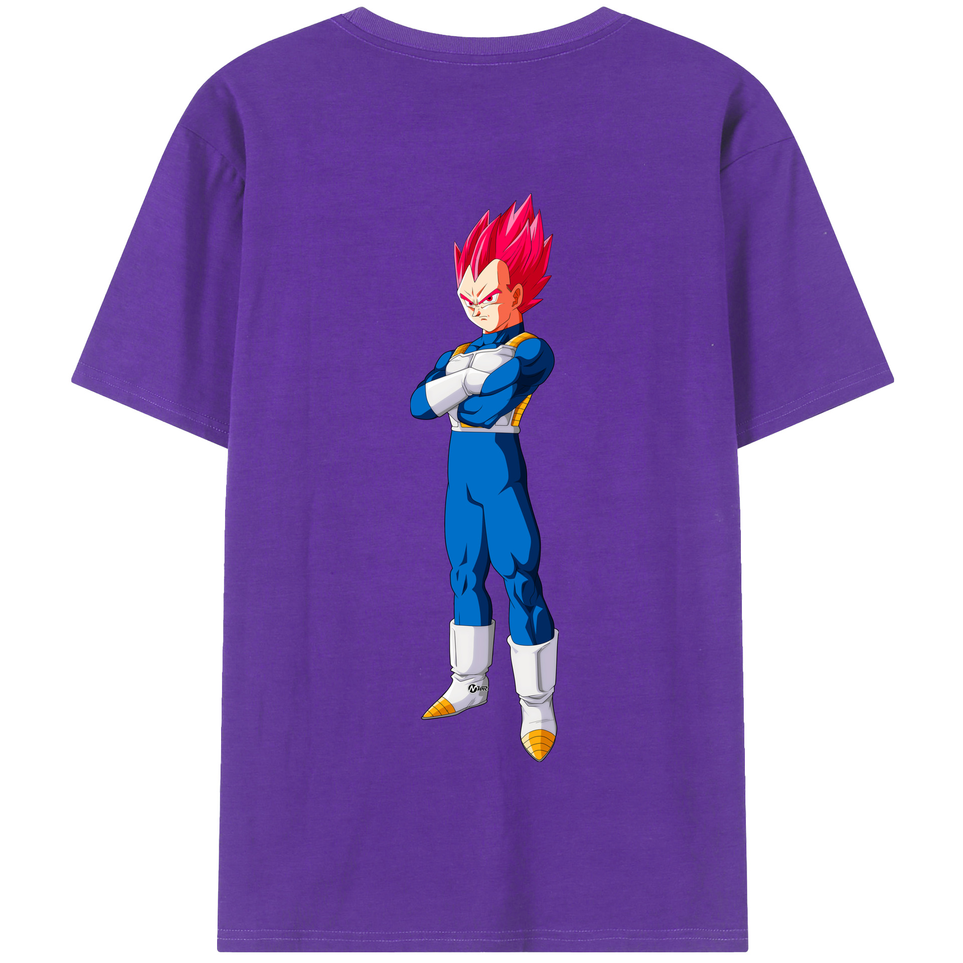 （画像用） ドラゴンボール ベジータ四世（Bejīta Yonsei）DRAGON BALL Vegeta IV 綿100％半袖Tシャツ（背面プリント）