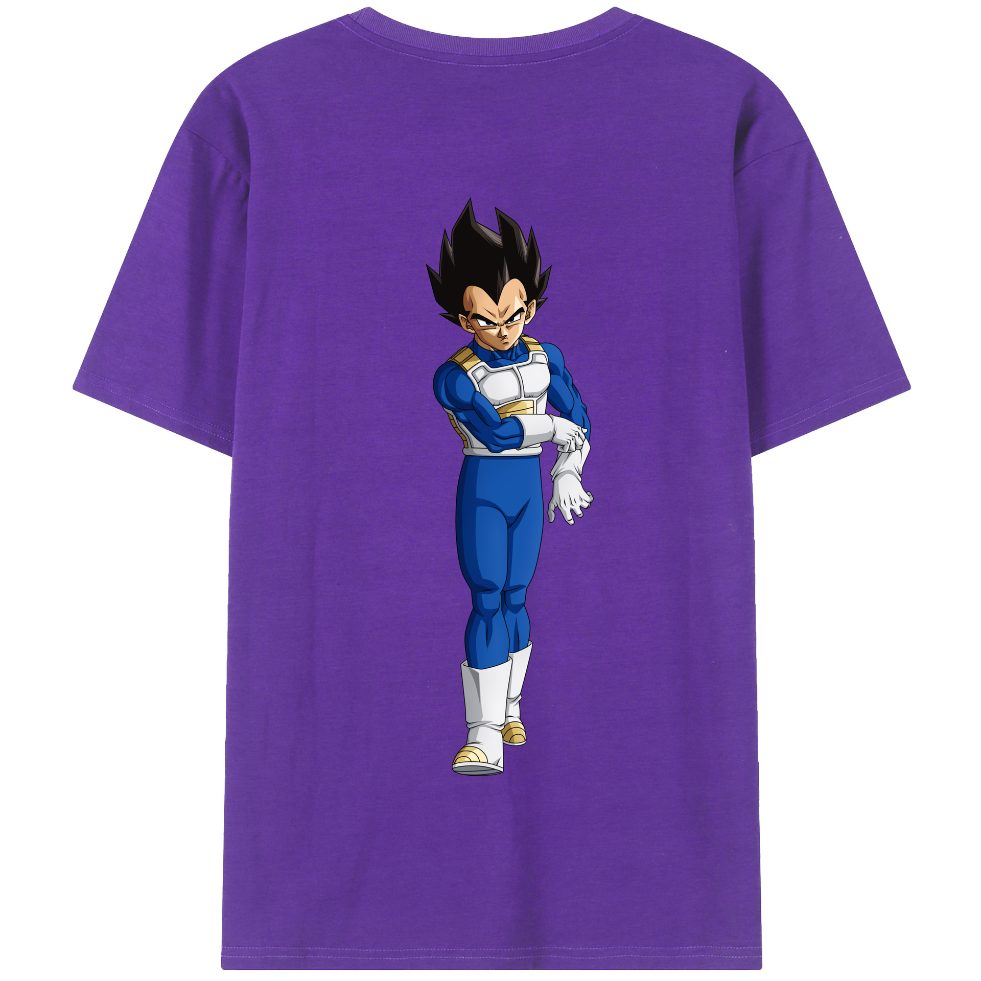 （画像用） ドラゴンボール ベジータ四世（Bejīta Yonsei）DRAGON BALL Vegeta IV 綿100％半袖Tシャツ（背面プリント）