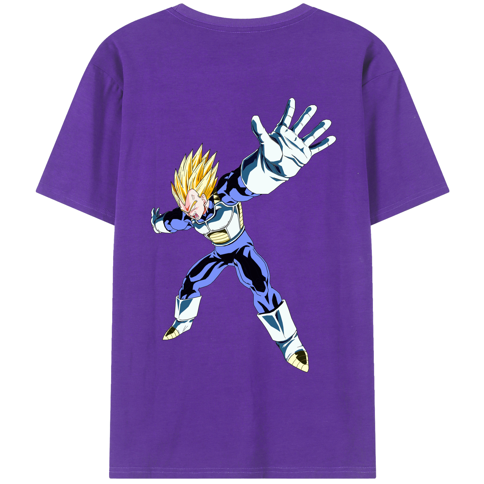 （画像用） ドラゴンボール ベジータ四世（Bejīta Yonsei）DRAGON BALL Vegeta IV 綿100％半袖Tシャツ（背面プリント）