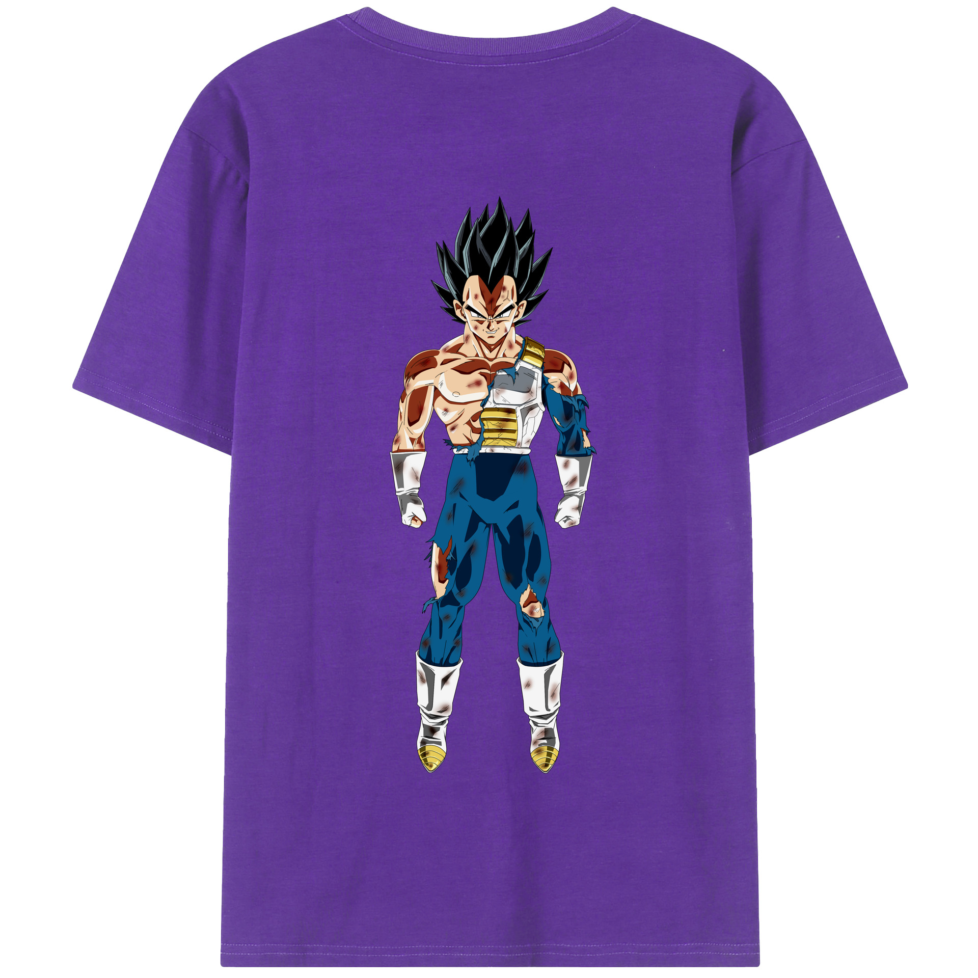 （画像用） ドラゴンボール ベジータ四世（Bejīta Yonsei）DRAGON BALL Vegeta IV 綿100％半袖Tシャツ（背面プリント）