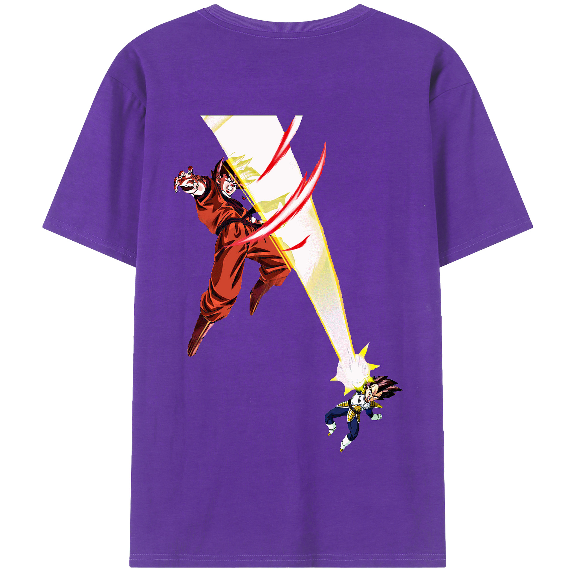 （画像用） ドラゴンボール ベジータ四世（Bejīta Yonsei）DRAGON BALL Vegeta IV 綿100％半袖Tシャツ（背面プリント）