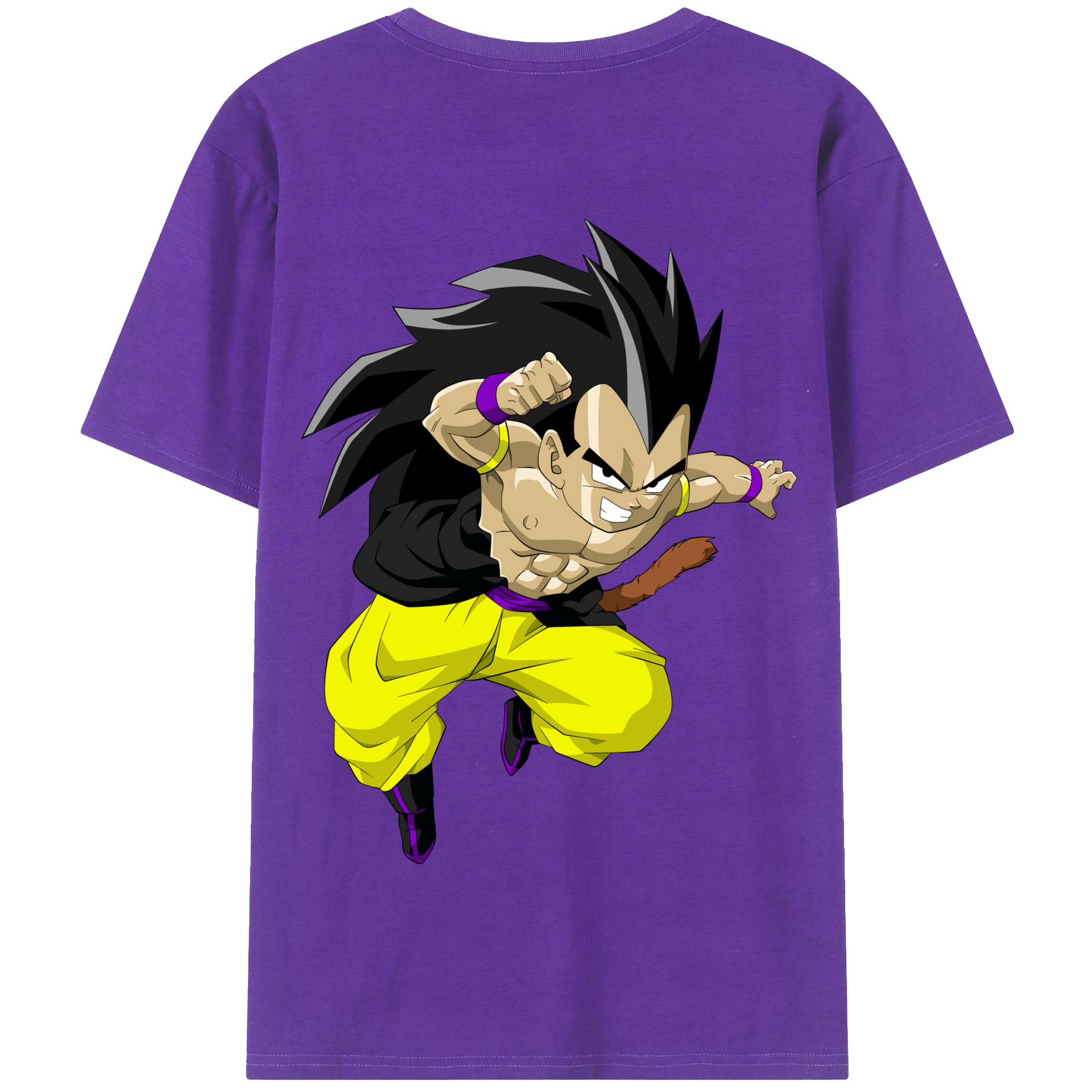 （画像用） ドラゴンボール ベジータ四世（Bejīta Yonsei）DRAGON BALL Vegeta IV 綿100％半袖Tシャツ（背面プリント）