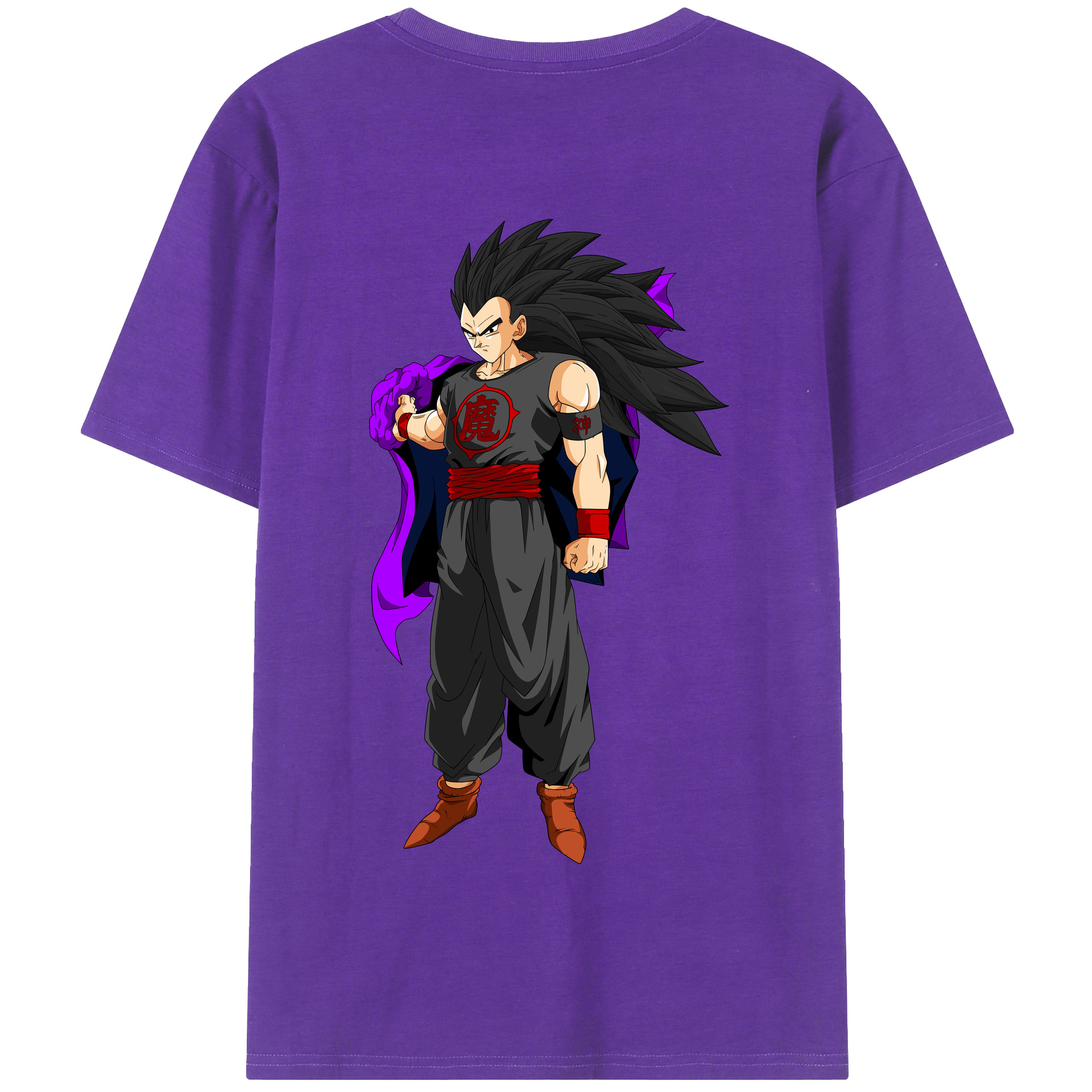 （画像用） ドラゴンボール ベジータ四世（Bejīta Yonsei）DRAGON BALL Vegeta IV 綿100％半袖Tシャツ（背面プリント）