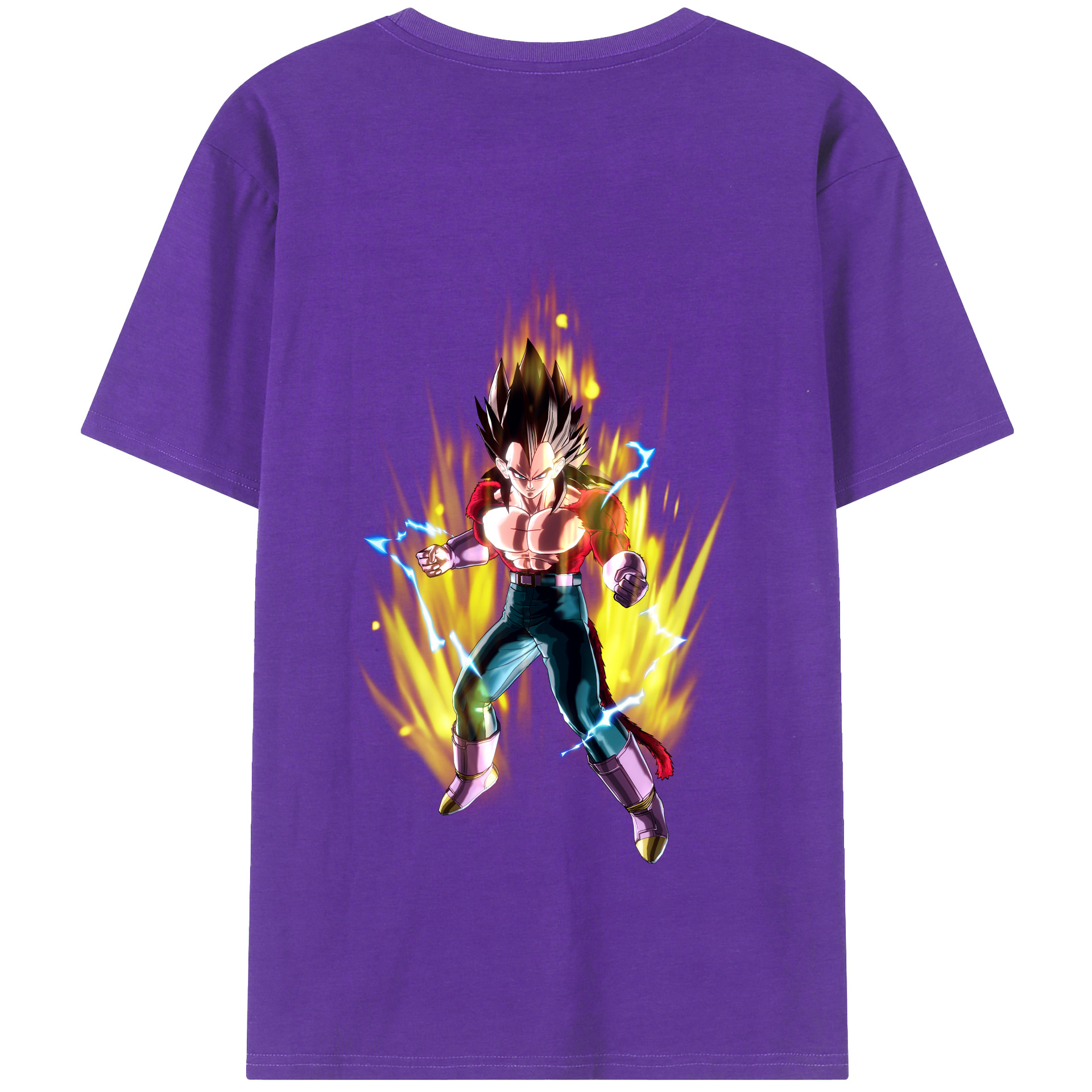 （画像用） ドラゴンボール ベジータ四世（Bejīta Yonsei）DRAGON BALL Vegeta IV 綿100％半袖Tシャツ（背面プリント）