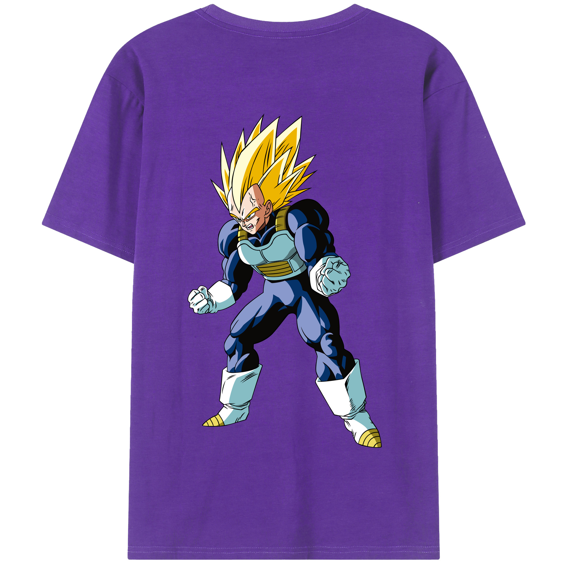 （画像用） ドラゴンボール ベジータ四世（Bejīta Yonsei）DRAGON BALL Vegeta IV 綿100％半袖Tシャツ（背面プリント）