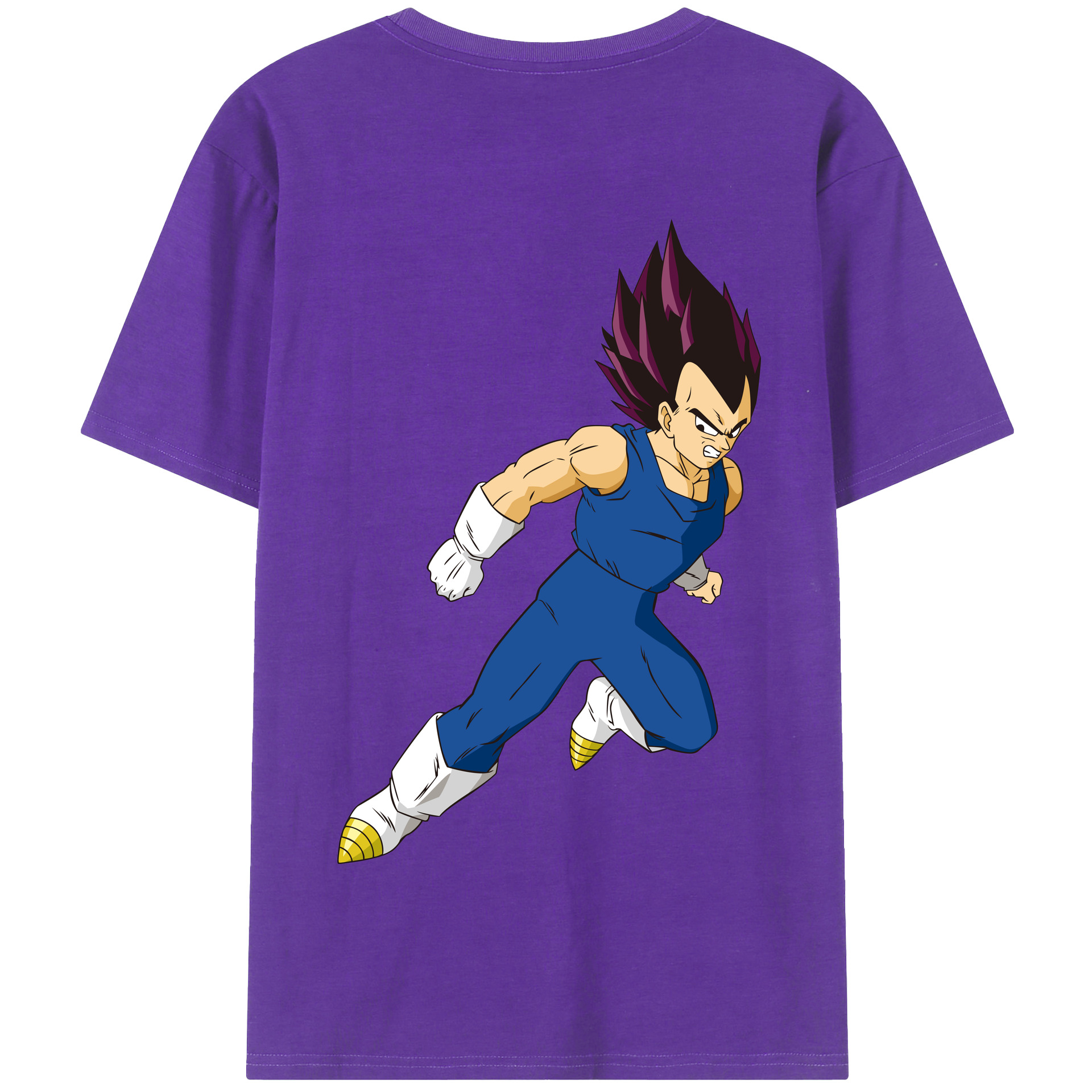 （画像用） ドラゴンボール ベジータ四世（Bejīta Yonsei）DRAGON BALL Vegeta IV 綿100％半袖Tシャツ（背面プリント）