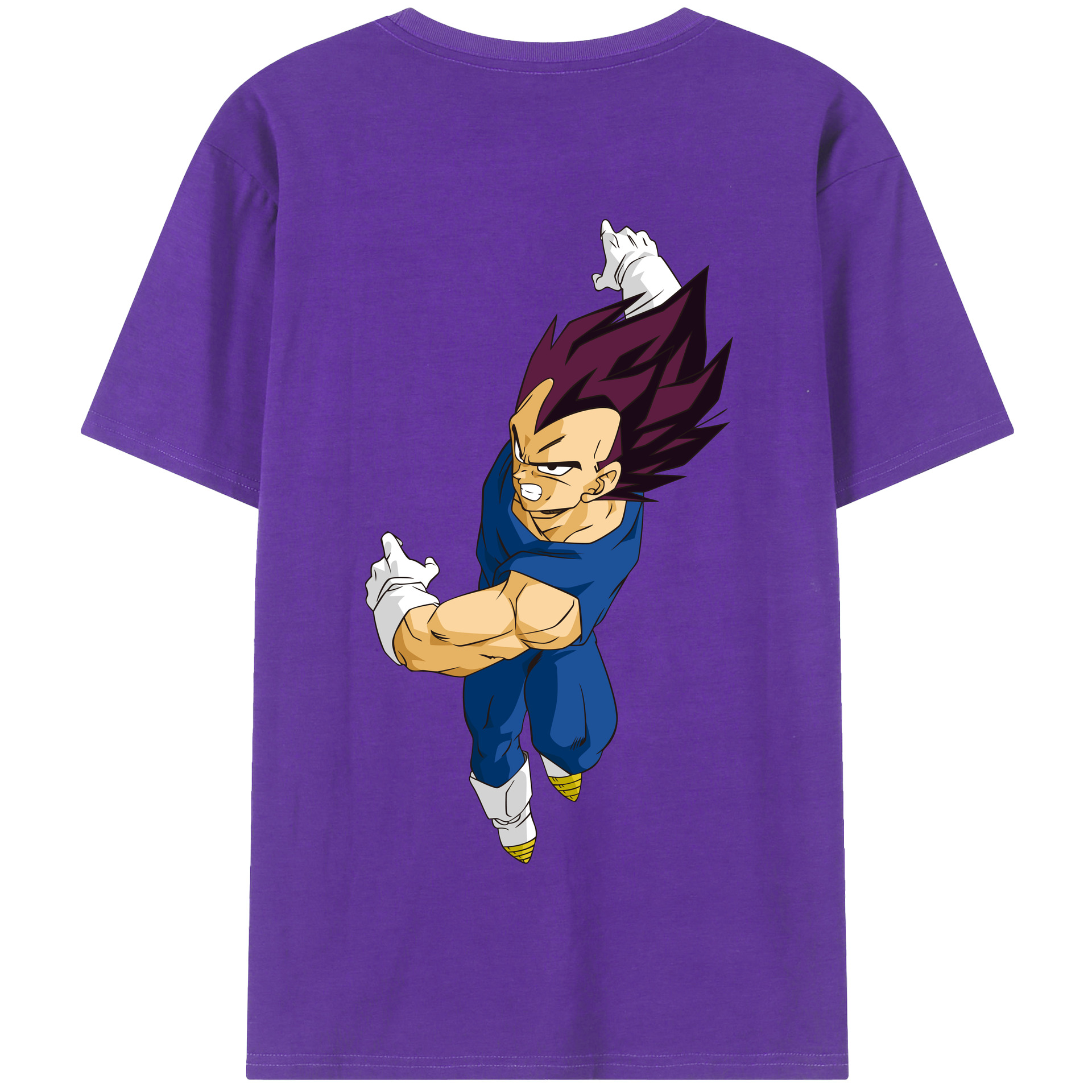 （画像用） ドラゴンボール ベジータ四世（Bejīta Yonsei）DRAGON BALL Vegeta IV 綿100％半袖Tシャツ（背面プリント）
