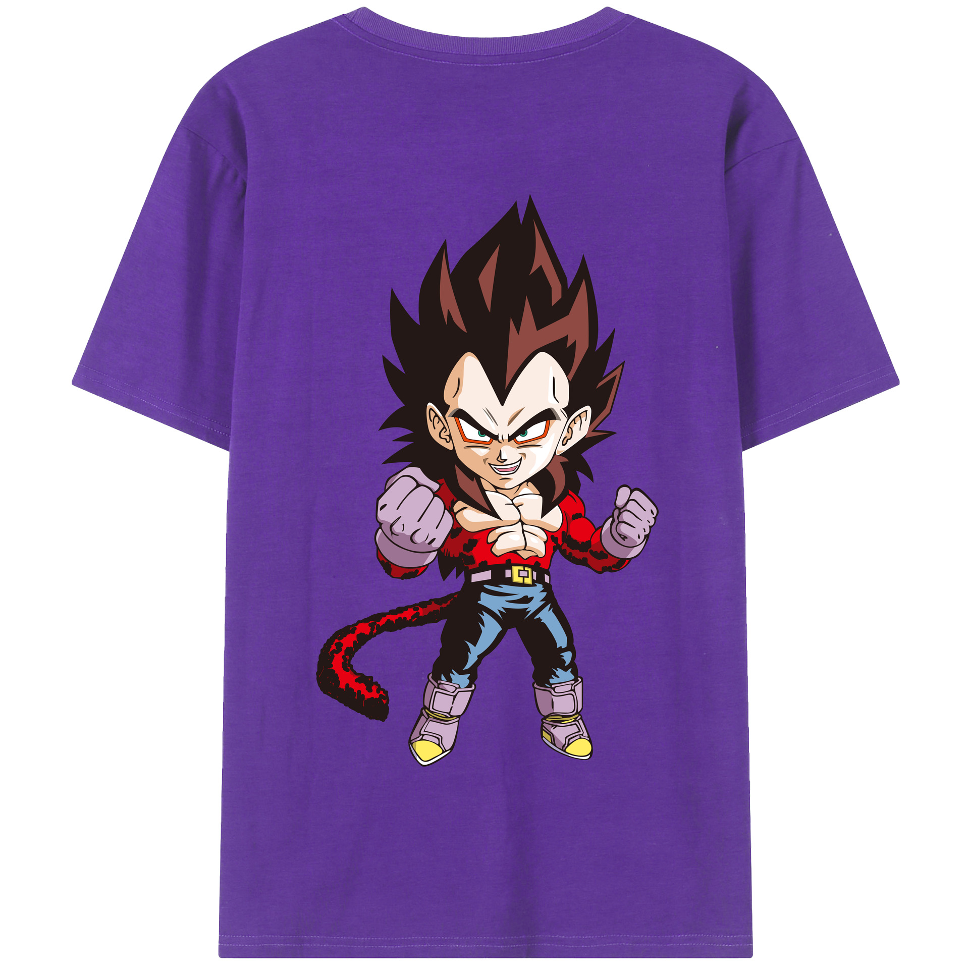 （画像用） ドラゴンボール ベジータ四世（Bejīta Yonsei）DRAGON BALL Vegeta IV 綿100％半袖Tシャツ（背面プリント）