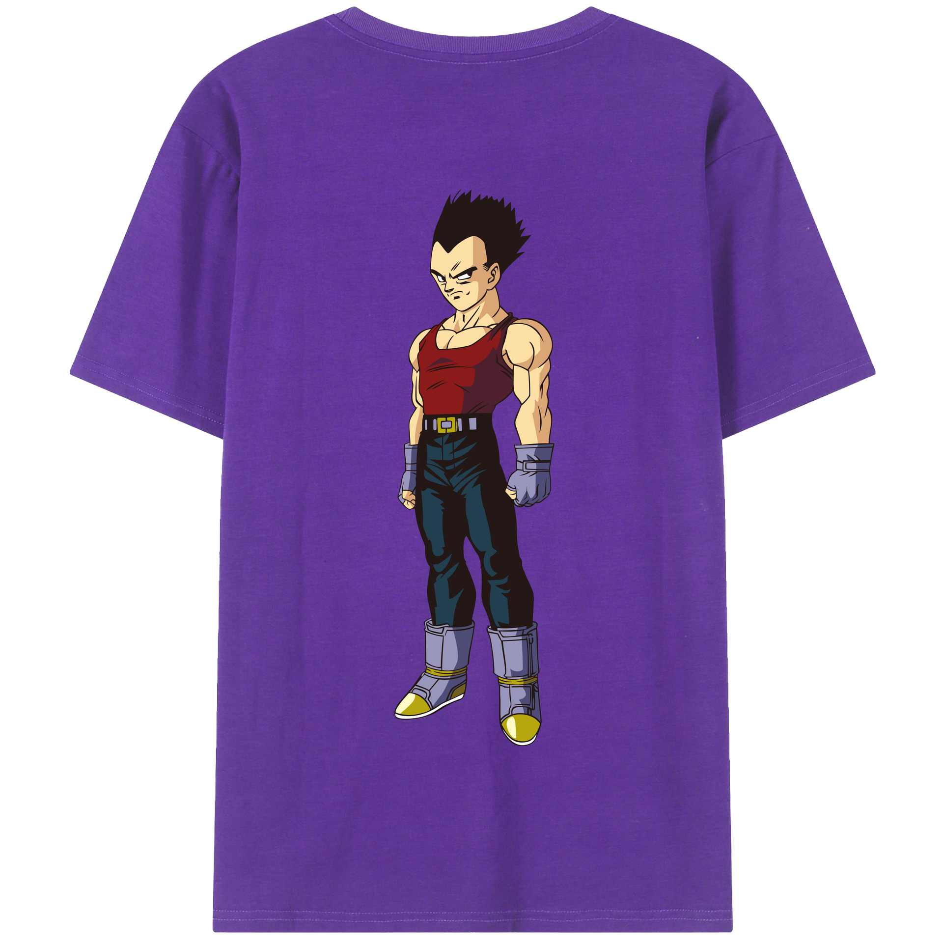 （画像用） ドラゴンボール ベジータ四世（Bejīta Yonsei）DRAGON BALL Vegeta IV 綿100％半袖Tシャツ（背面プリント）