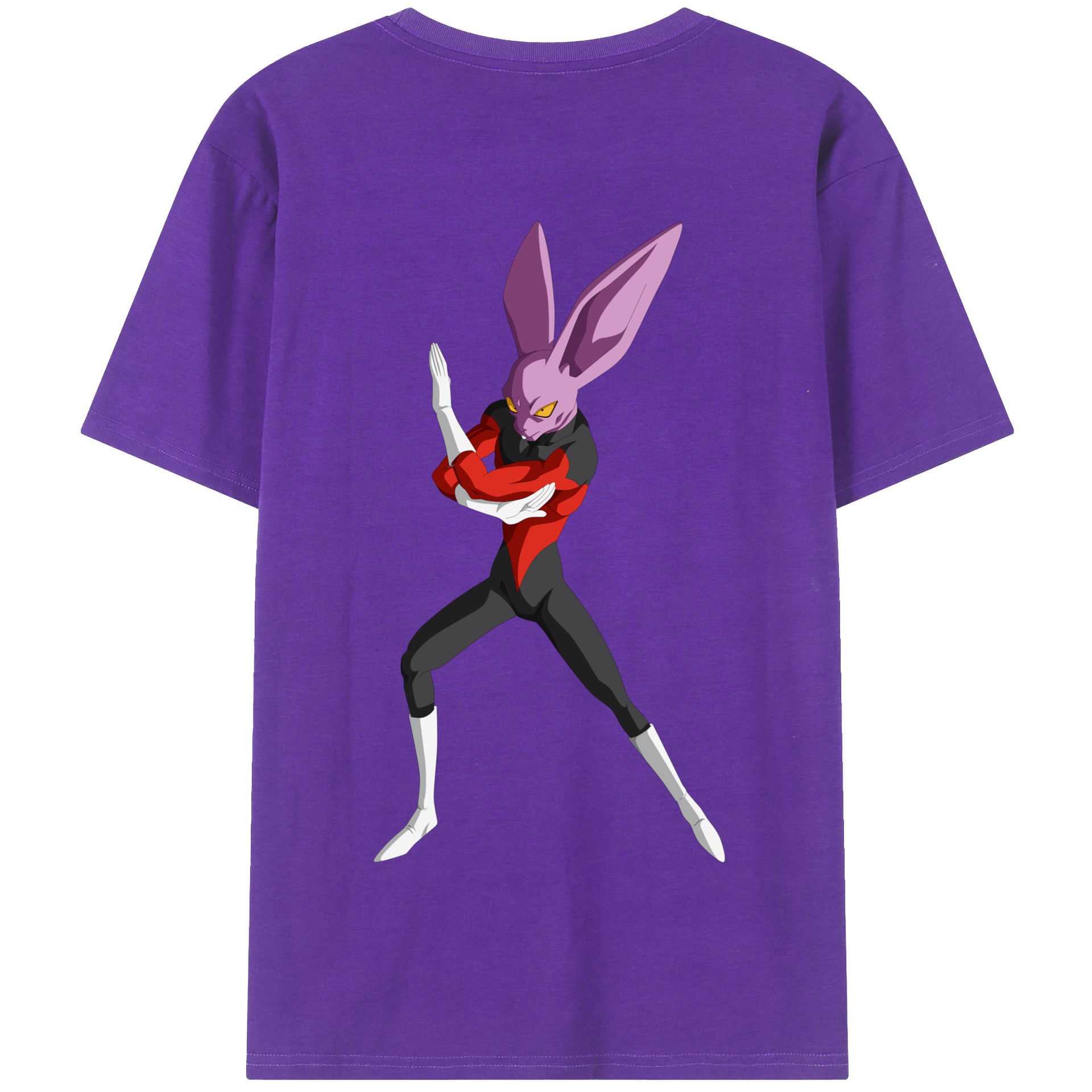 （画像用） ドラゴンボール ビルス 破壊神ビルス DRAGON BALL Beerus Birusu 綿100％半袖Tシャツ（背面プリント）