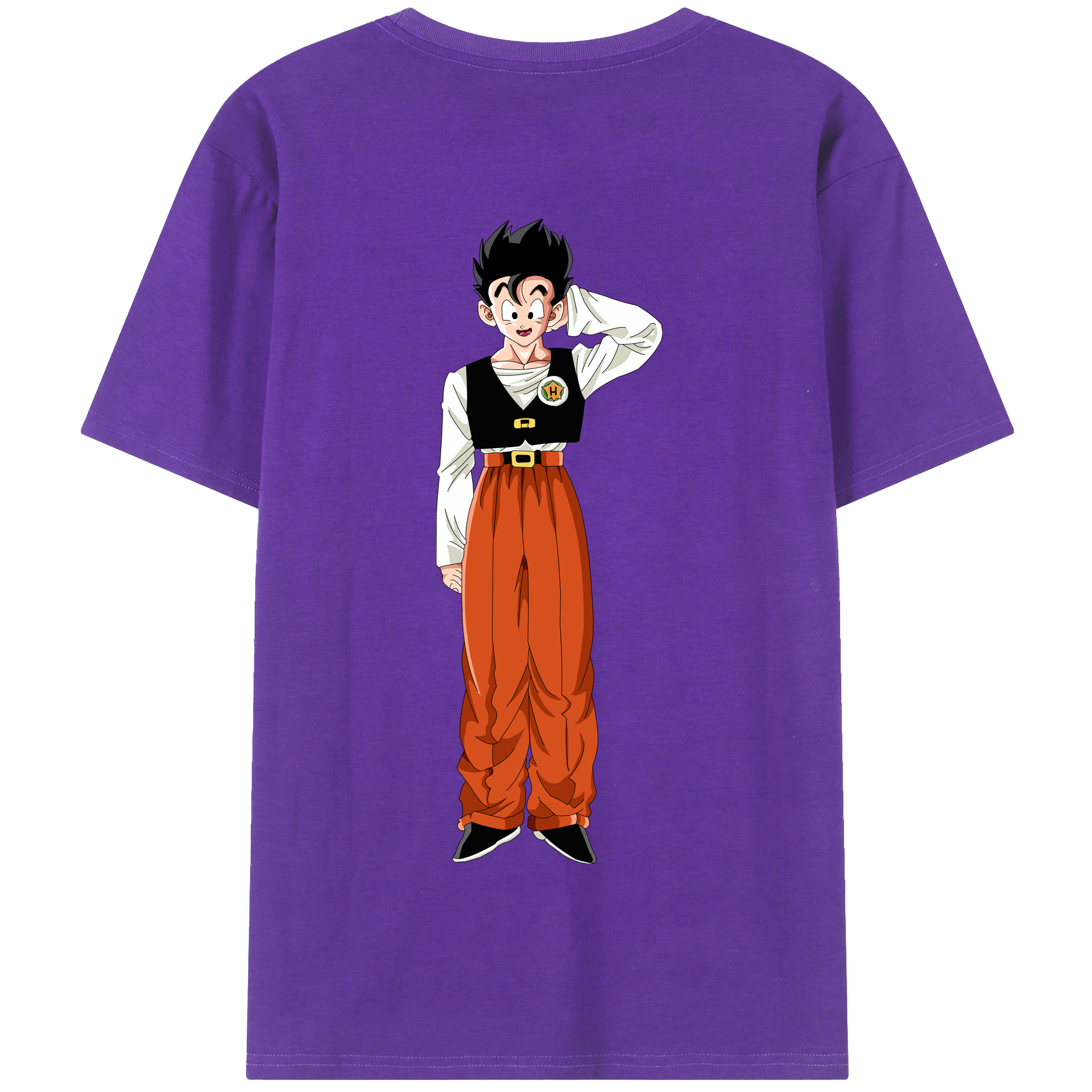 （画像用） ドラゴンボール 孫 悟飯（そんごはん）DRAGON BALL Son Gohan 綿100％半袖Tシャツ（背面プリント）