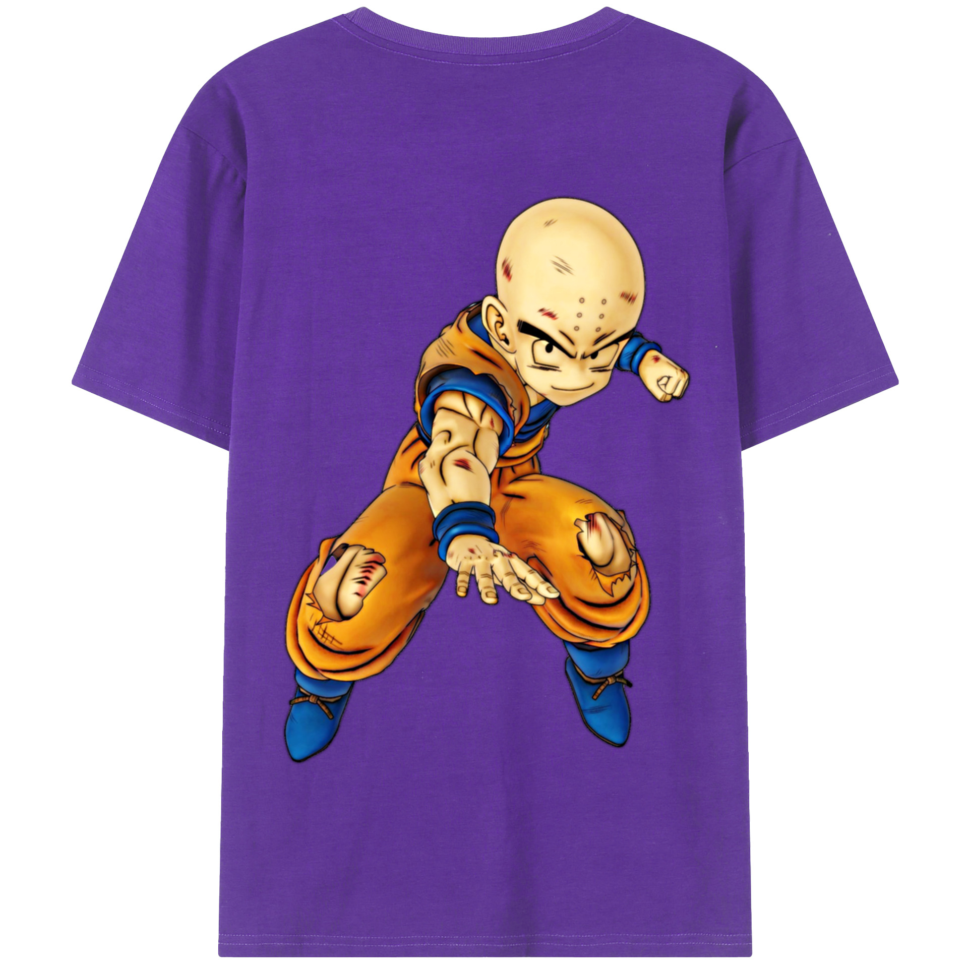 （画像用） ドラゴンボール クリリン DRAGON BALL krillin 綿100％半袖Tシャツ（背面プリント）
