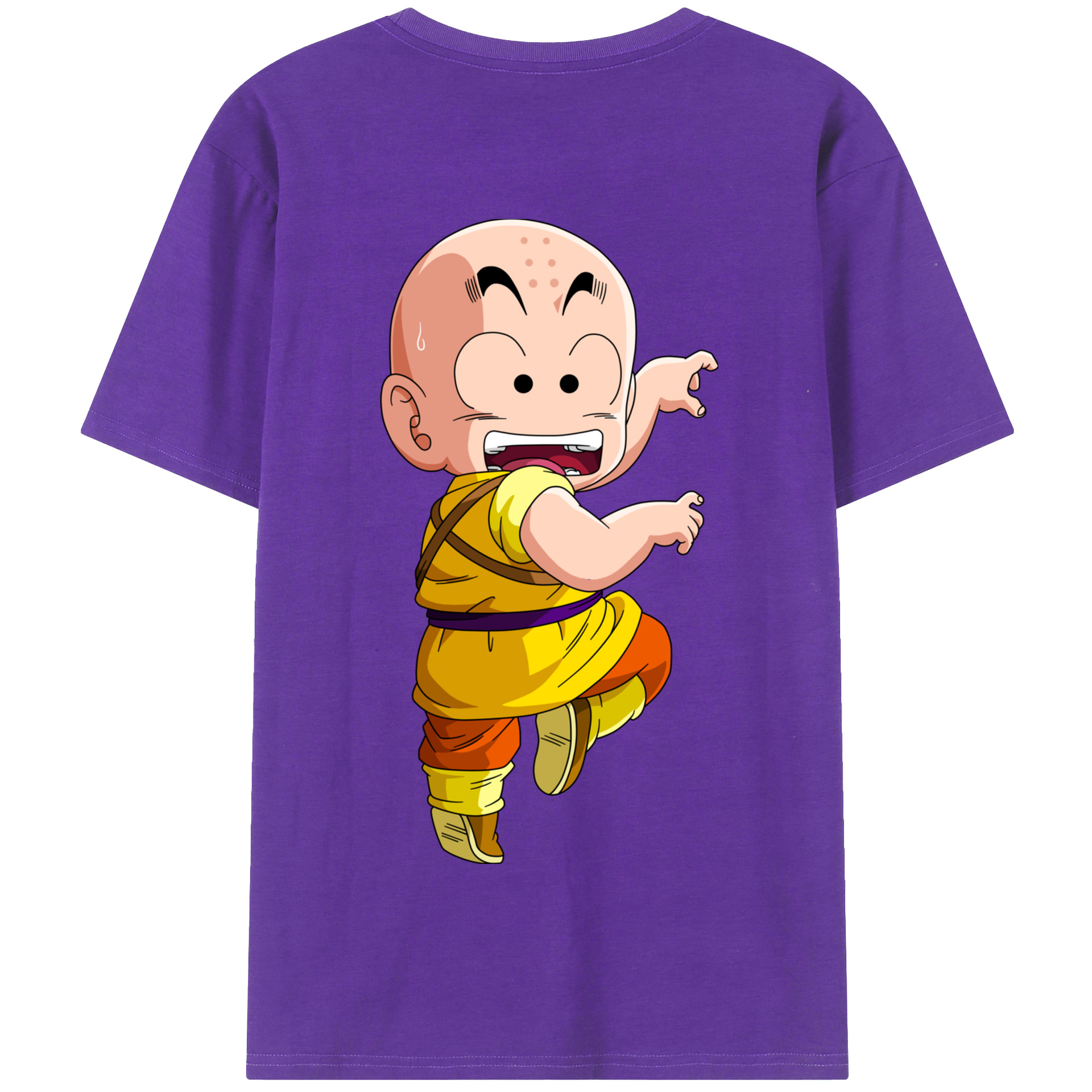 （画像用） ドラゴンボール クリリン DRAGON BALL krillin 綿100％半袖Tシャツ（背面プリント）