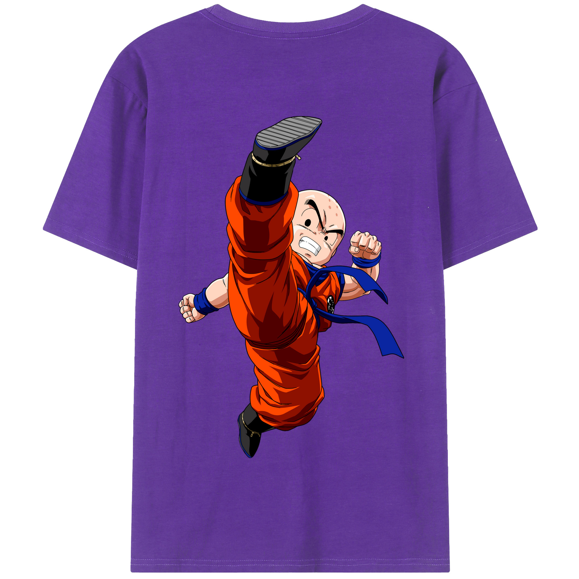 （画像用） ドラゴンボール クリリン DRAGON BALL krillin 綿100％半袖Tシャツ（背面プリント）