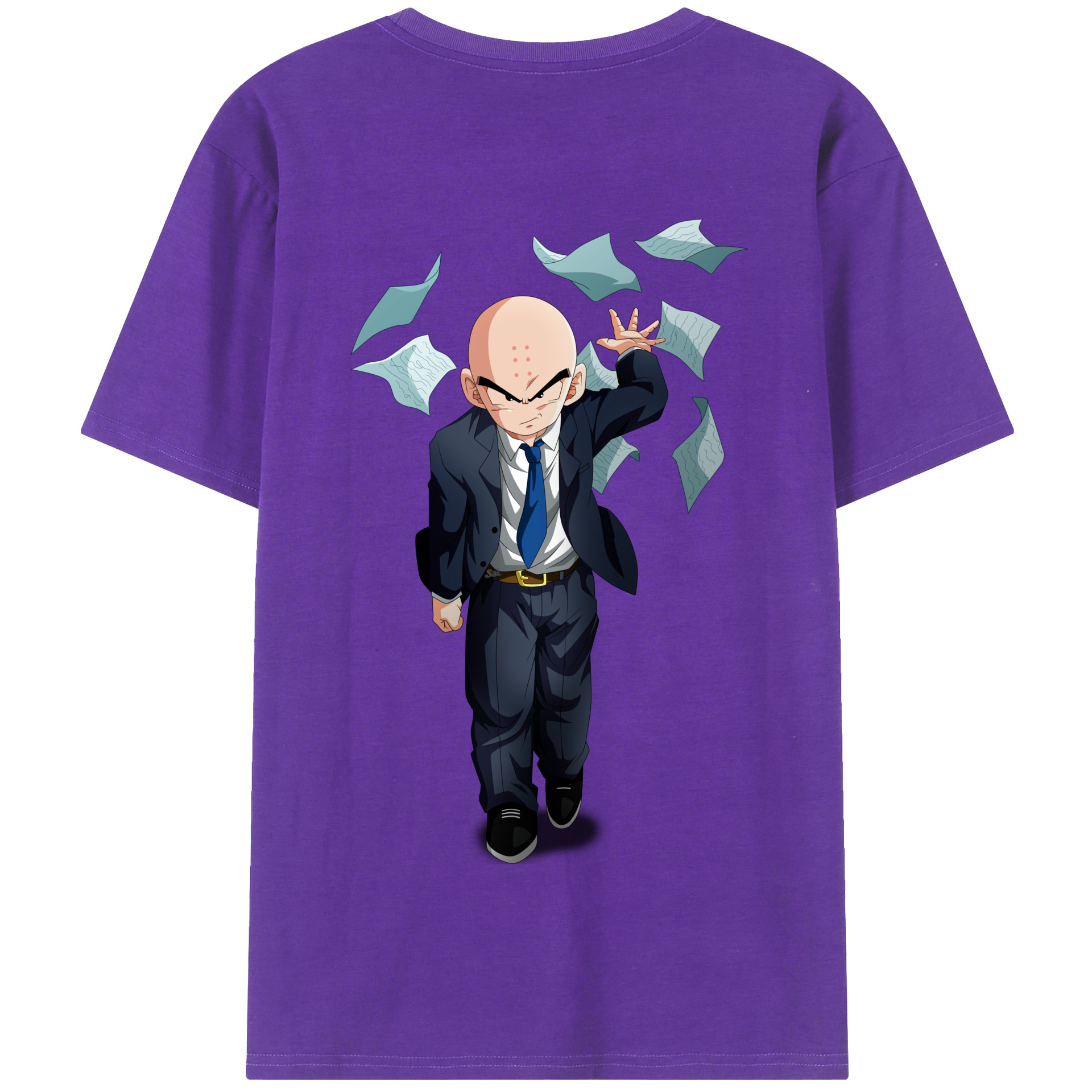 （画像用） ドラゴンボール クリリン DRAGON BALL krillin 綿100％半袖Tシャツ（背面プリント）
