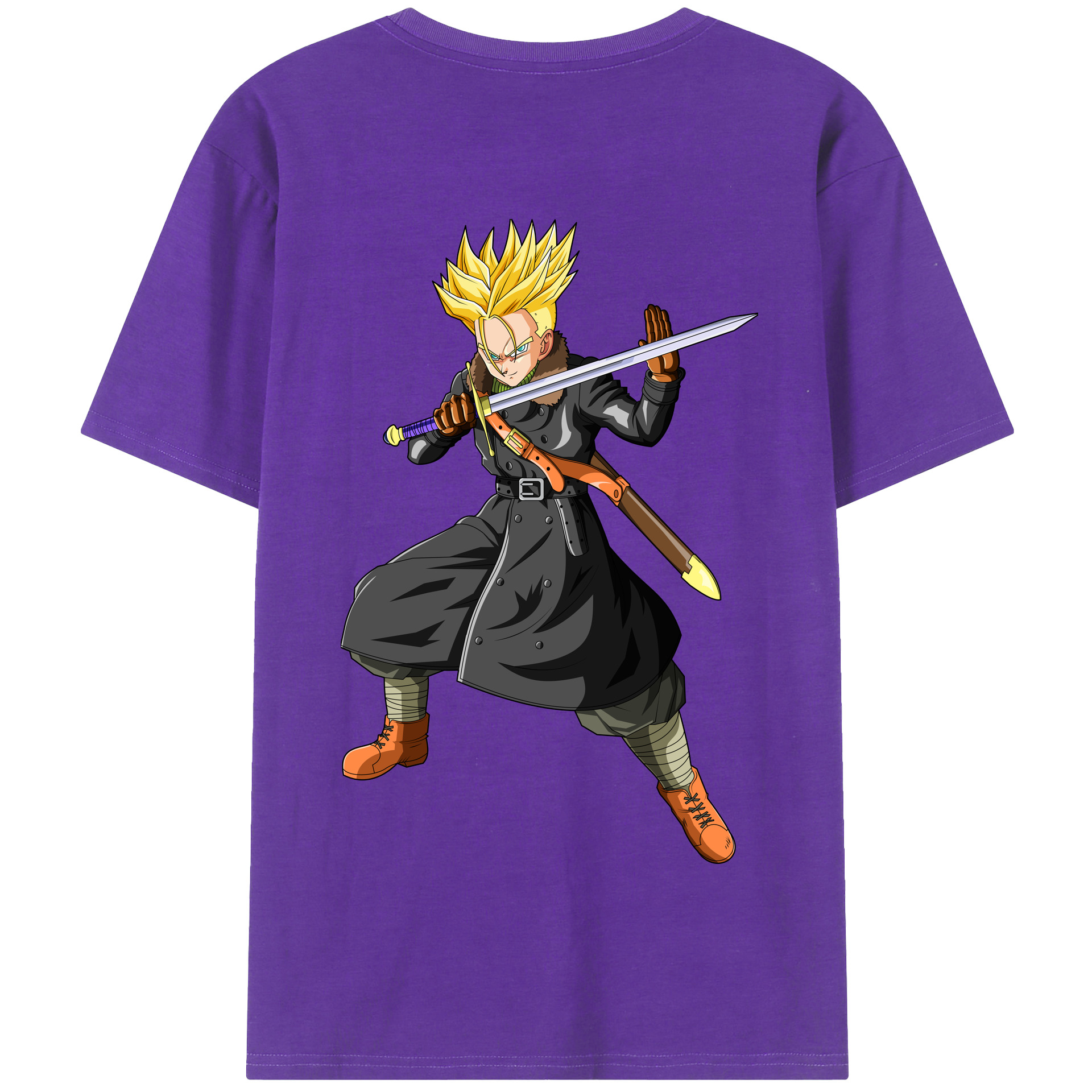 （画像用） ドラゴンボール トランクス（Torankusu）DRAGON BALL Trunks 綿100％半袖Tシャツ（背面プリント）