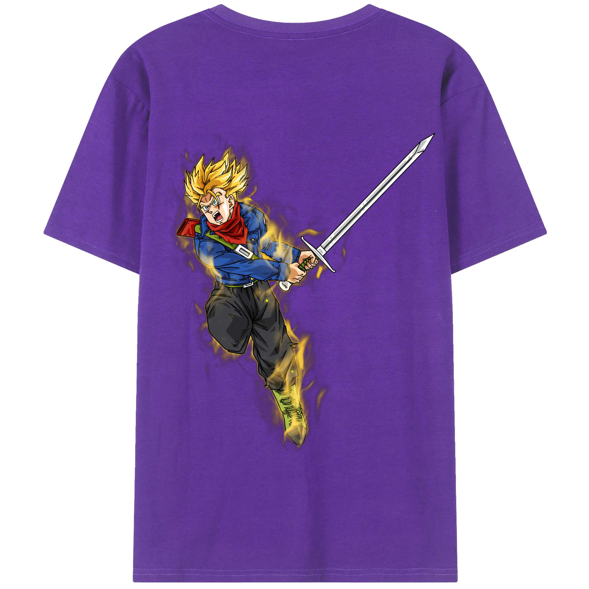 （画像用） ドラゴンボール トランクス（Torankusu）DRAGON BALL Trunks 綿100％半袖Tシャツ（背面プリント）