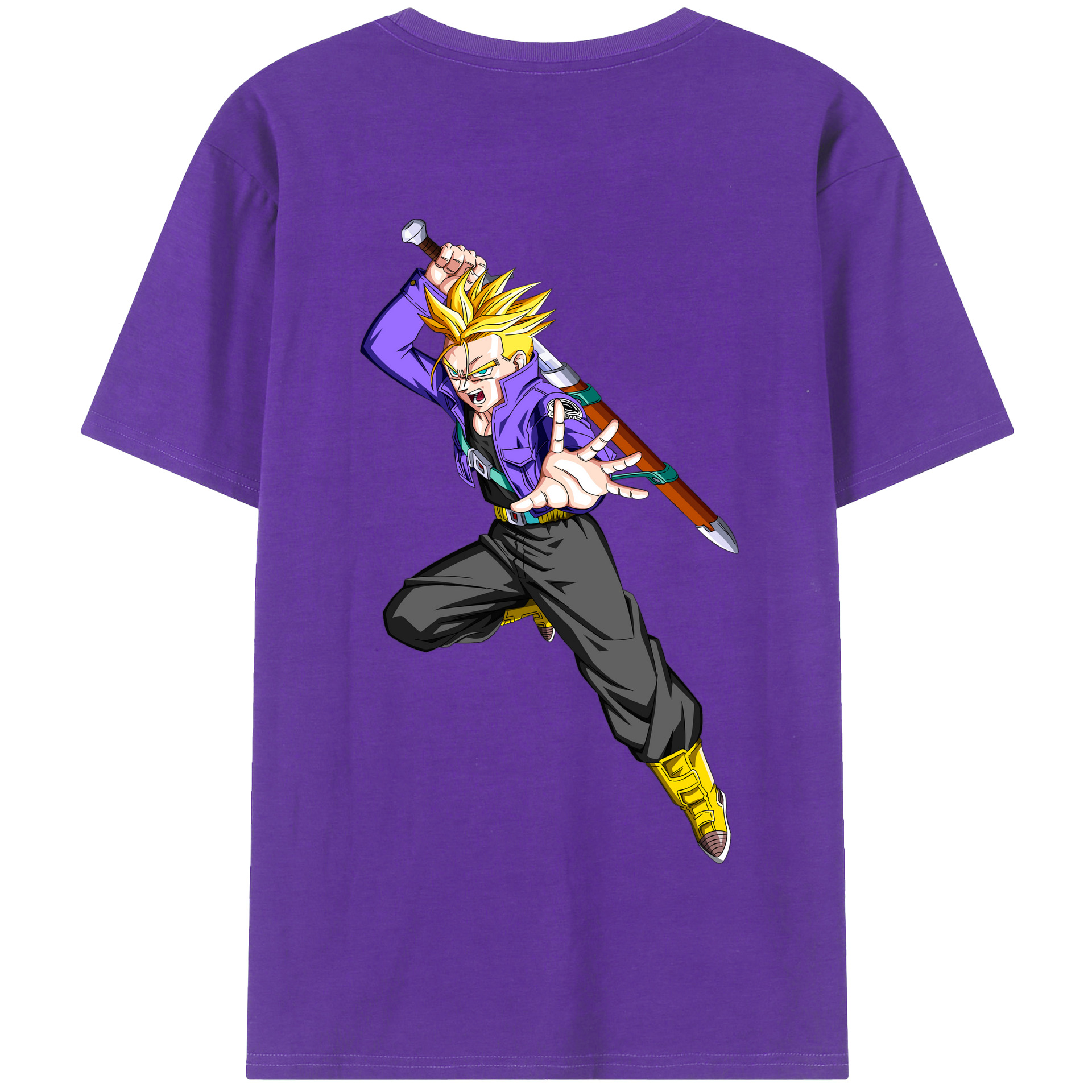 （画像用） ドラゴンボール トランクス（Torankusu）DRAGON BALL Trunks 綿100％半袖Tシャツ（背面プリント）