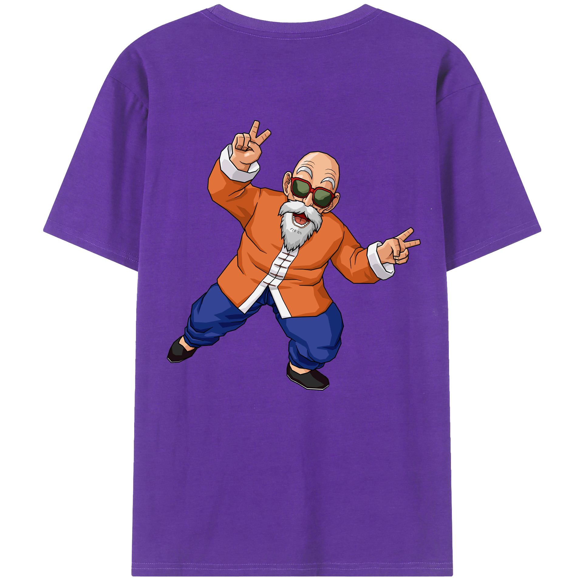 （画像用） ドラゴンボール 亀仙人（かめせんにん） DRAGON BALL Master Roshi Kame Sennin 綿100％半袖Tシャツ（背面プリント）