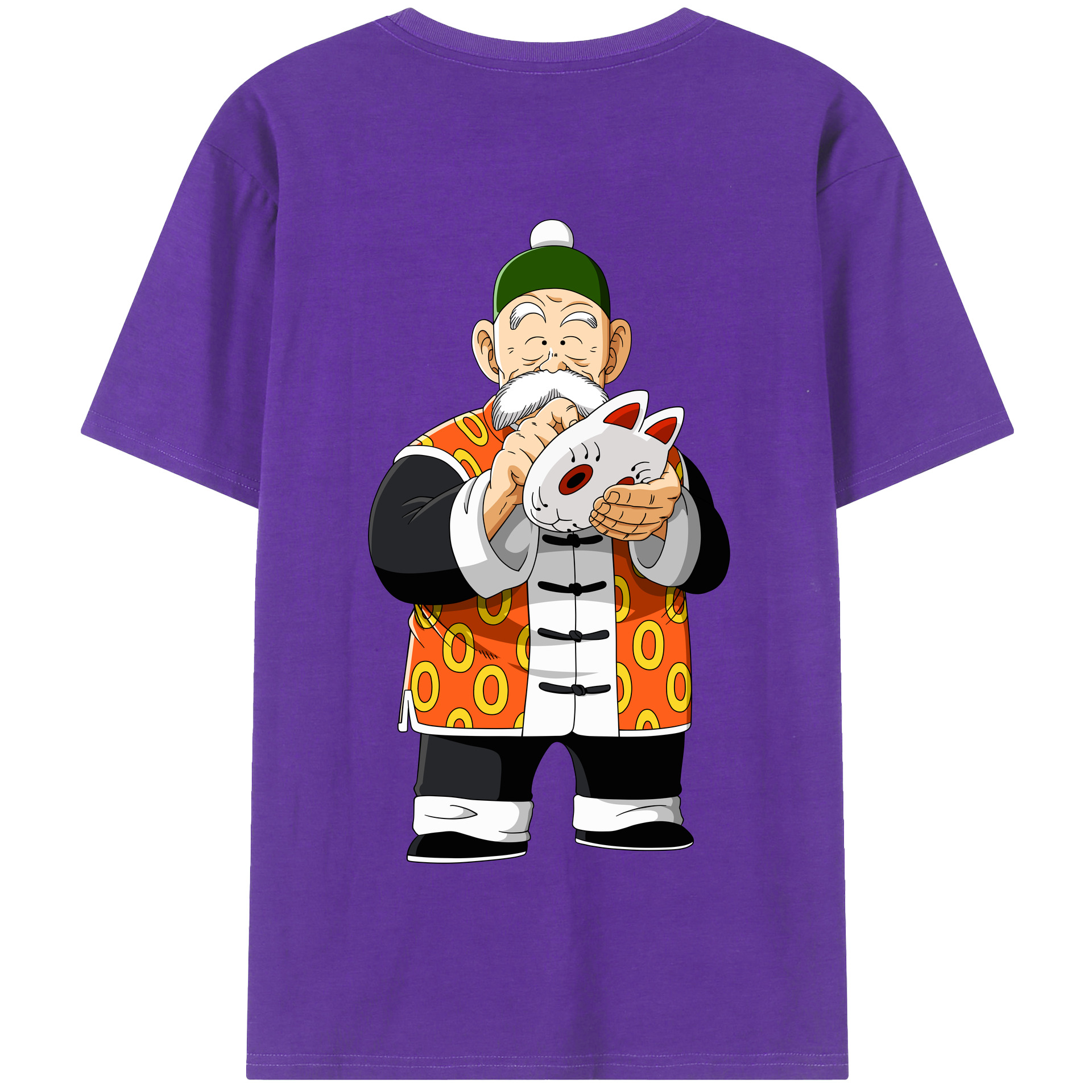 （画像用） ドラゴンボール 亀仙人（かめせんにん） DRAGON BALL Master Roshi Kame Sennin 綿100％半袖Tシャツ（背面プリント）