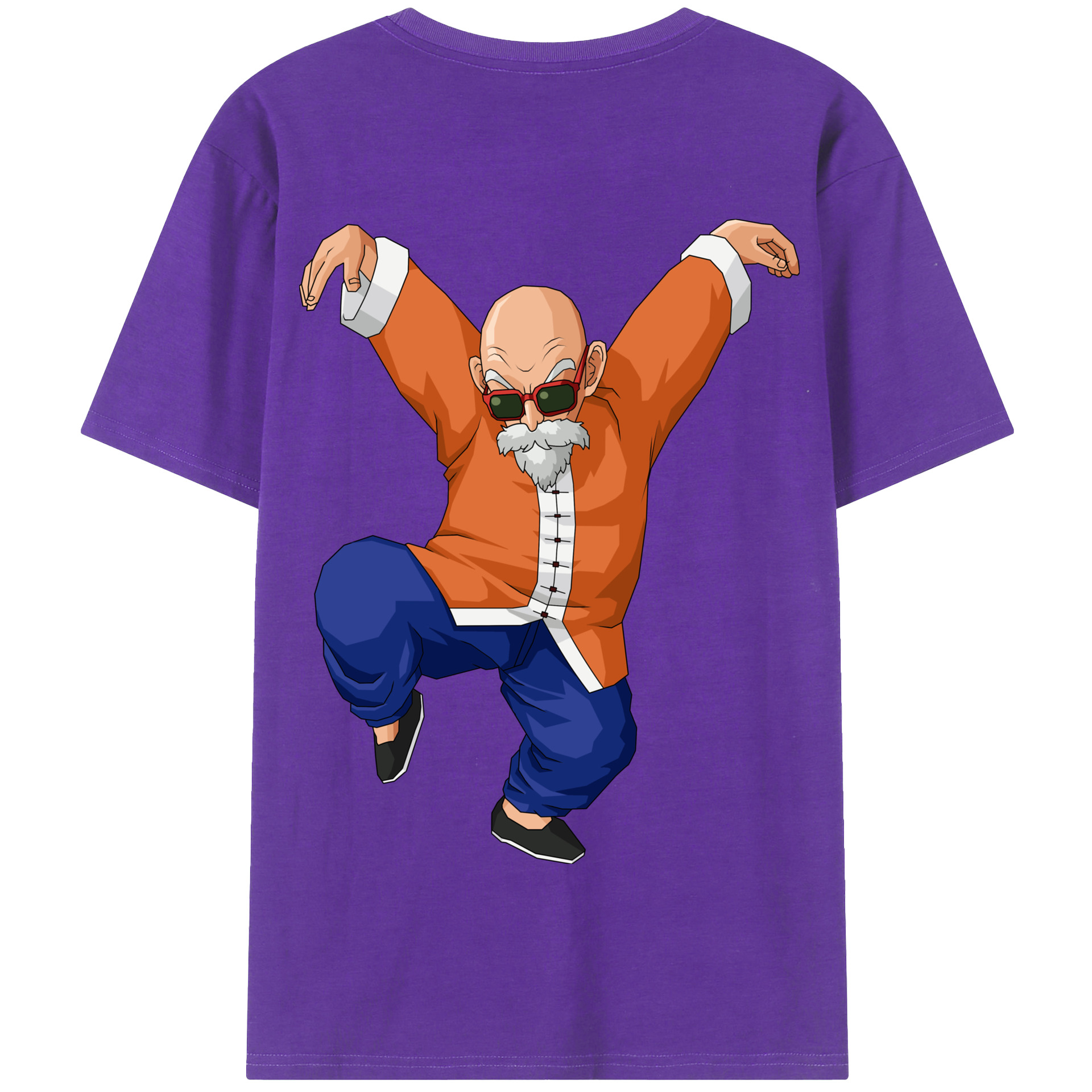 （画像用） ドラゴンボール 亀仙人（かめせんにん） DRAGON BALL Master Roshi Kame Sennin 綿100％半袖Tシャツ（背面プリント）