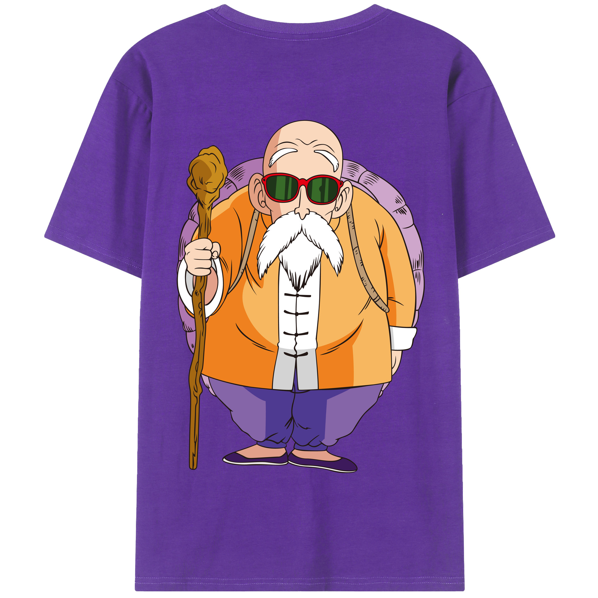 （画像用） ドラゴンボール 亀仙人（かめせんにん） DRAGON BALL Master Roshi Kame Sennin 綿100％半袖Tシャツ（背面プリント）