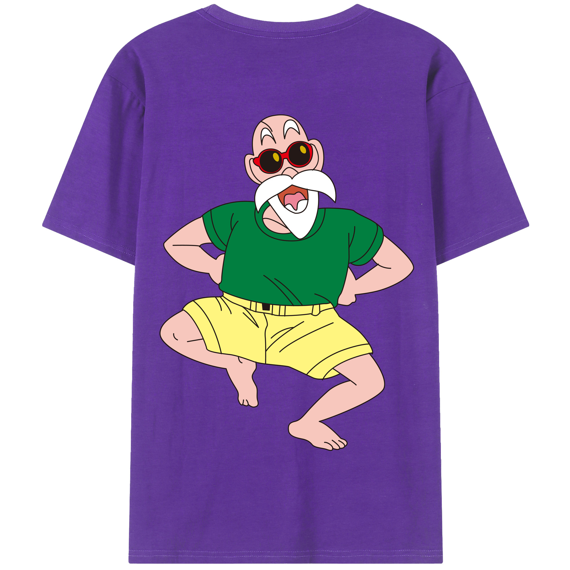 （画像用） ドラゴンボール 亀仙人（かめせんにん） DRAGON BALL Master Roshi Kame Sennin 綿100％半袖Tシャツ（背面プリント）