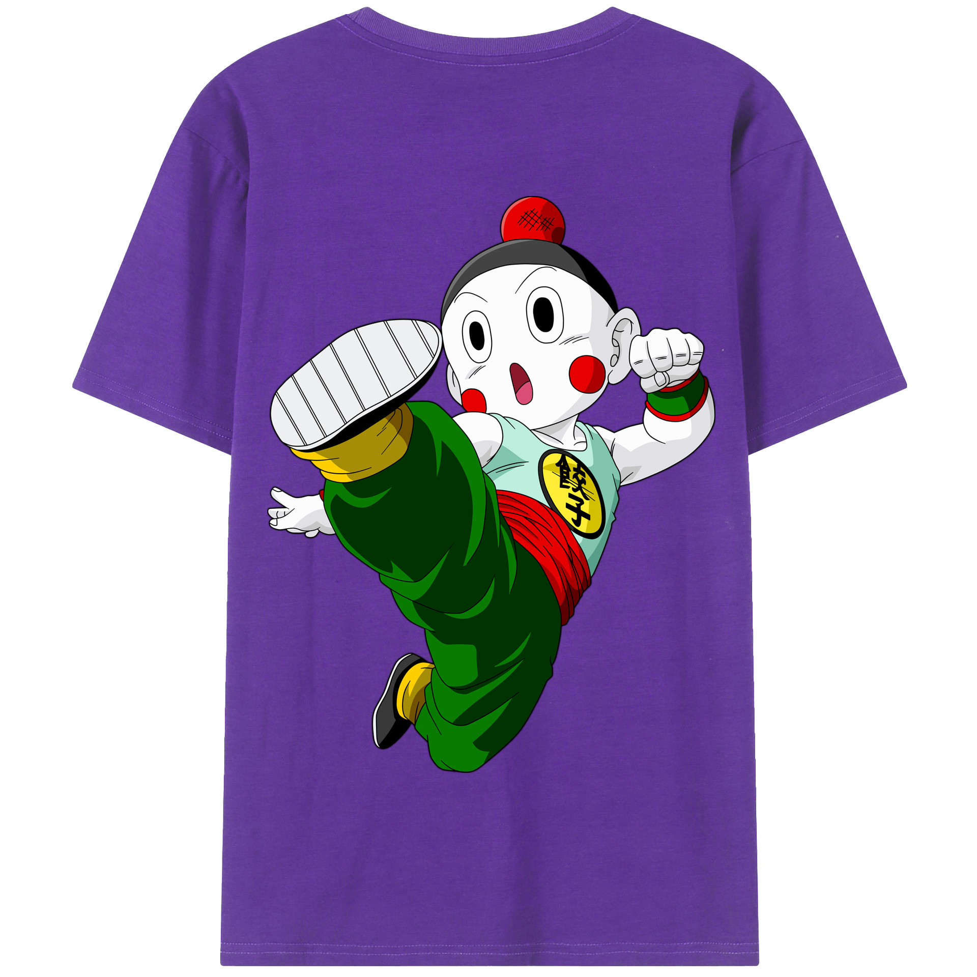 （画像用） ドラゴンボール 餃子（チャオズ）DRAGON BALL Chaoz 綿100％半袖Tシャツ（背面プリント）