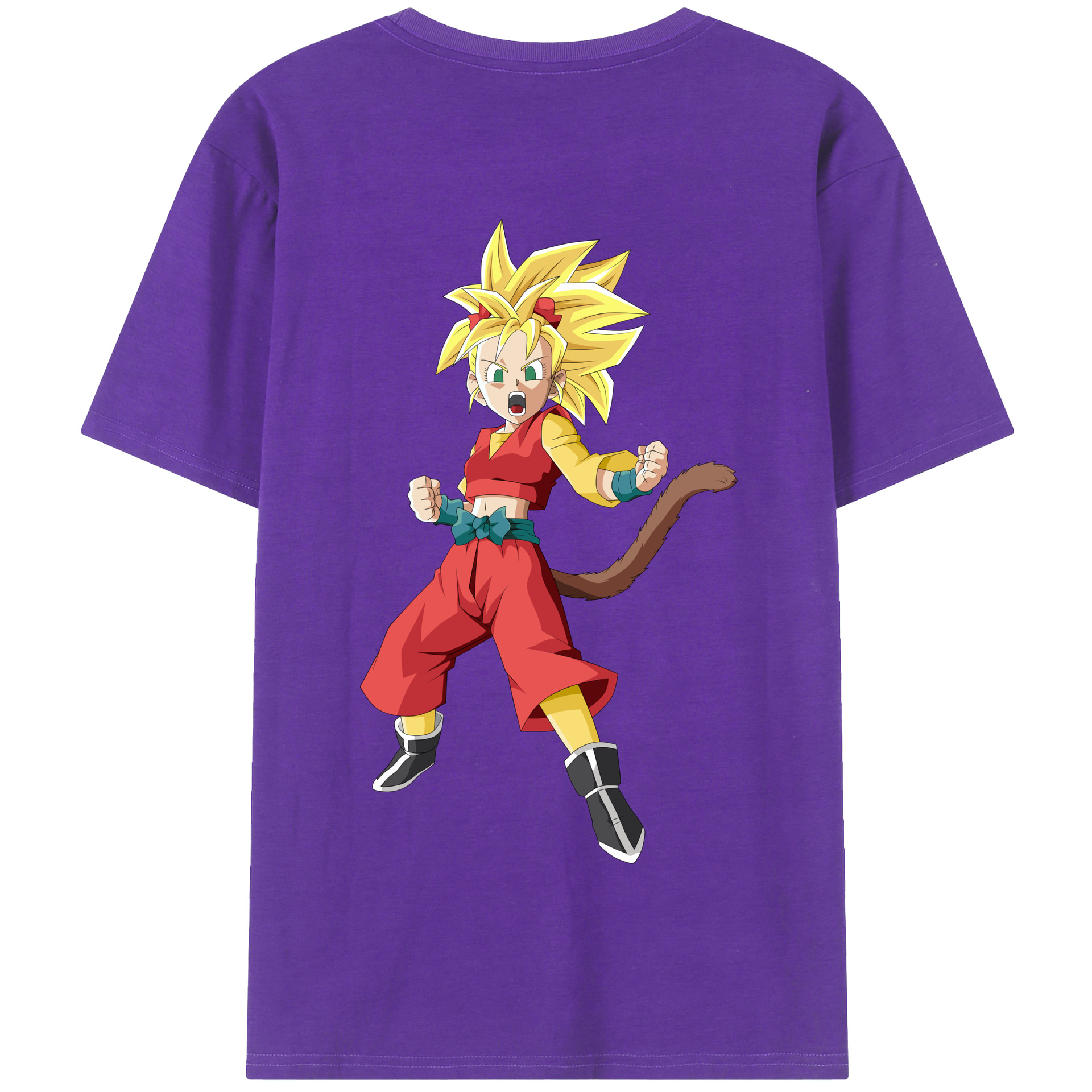 （画像用） ドラゴンボール カリフラ DRAGON BALL Caulifla 綿100％半袖Tシャツ（背面プリント）