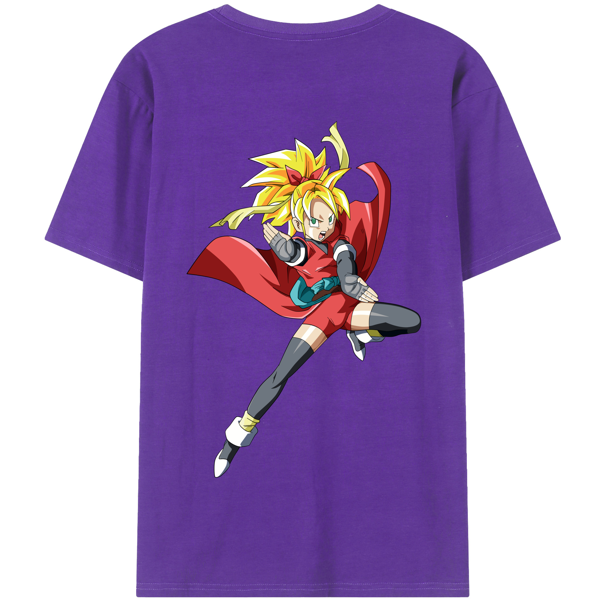 （画像用） ドラゴンボール カリフラ DRAGON BALL Caulifla 綿100％半袖Tシャツ（背面プリント）