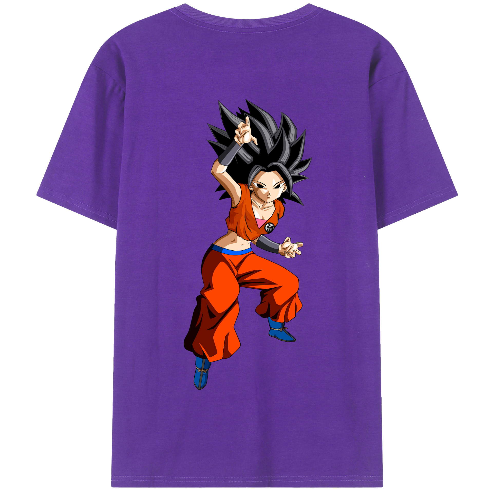 （画像用） ドラゴンボール カリフラ DRAGON BALL Caulifla 綿100％半袖Tシャツ（背面プリント）